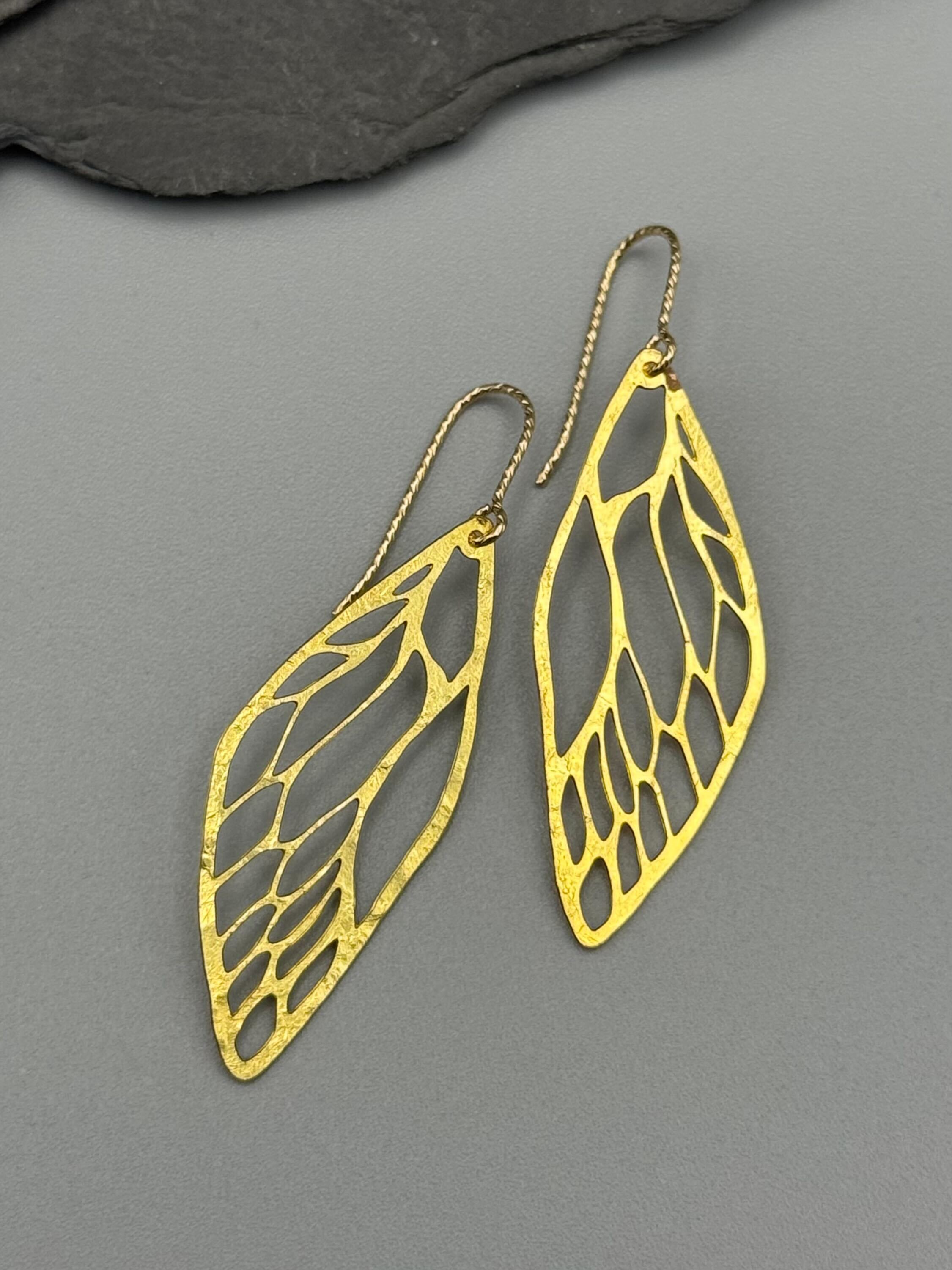 •LIL' METAMORPH• gold dangle earrings
