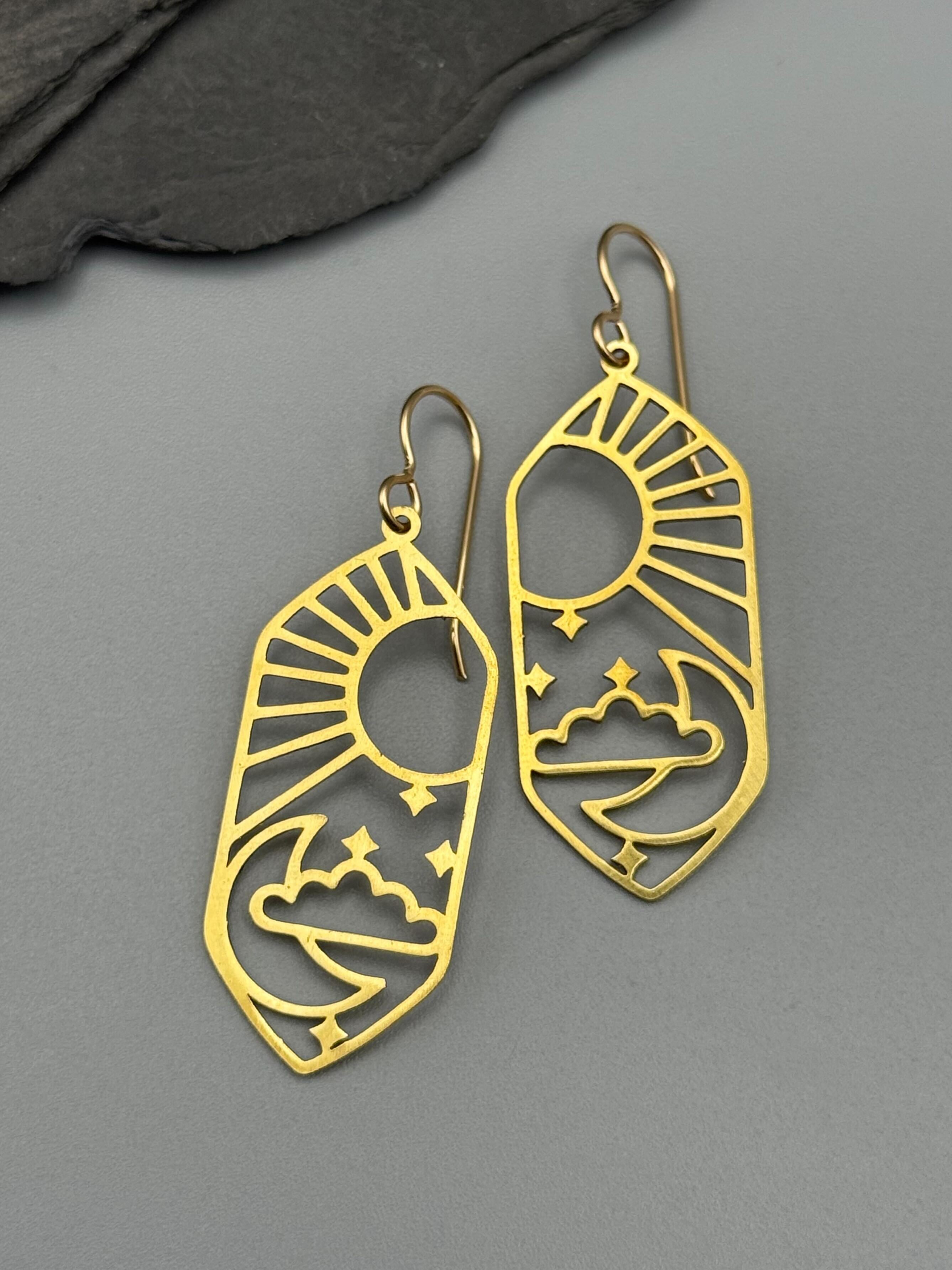 •CELESTIAL NAVIGATION• gold dangle earrings