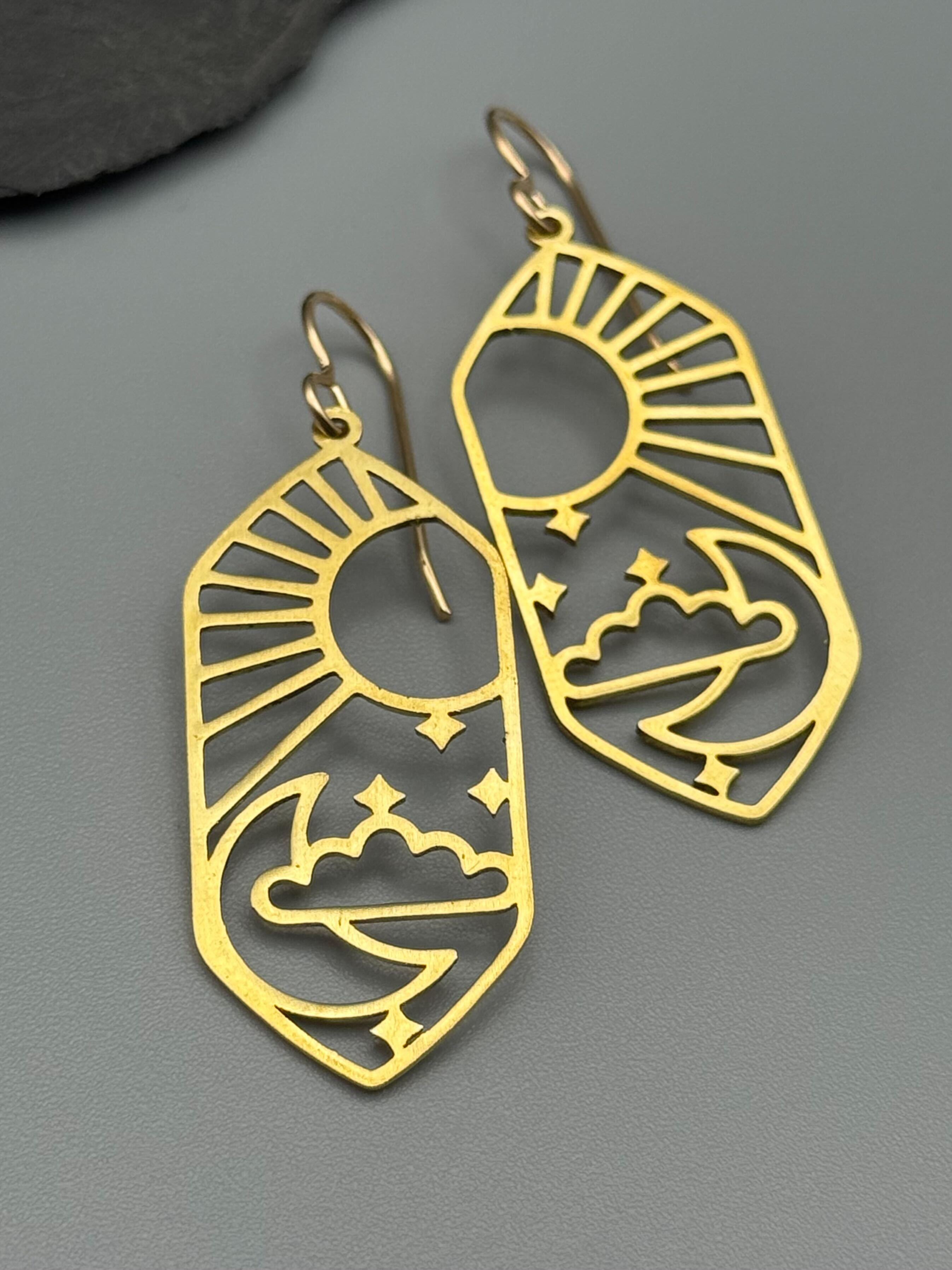 •CELESTIAL NAVIGATION• gold dangle earrings