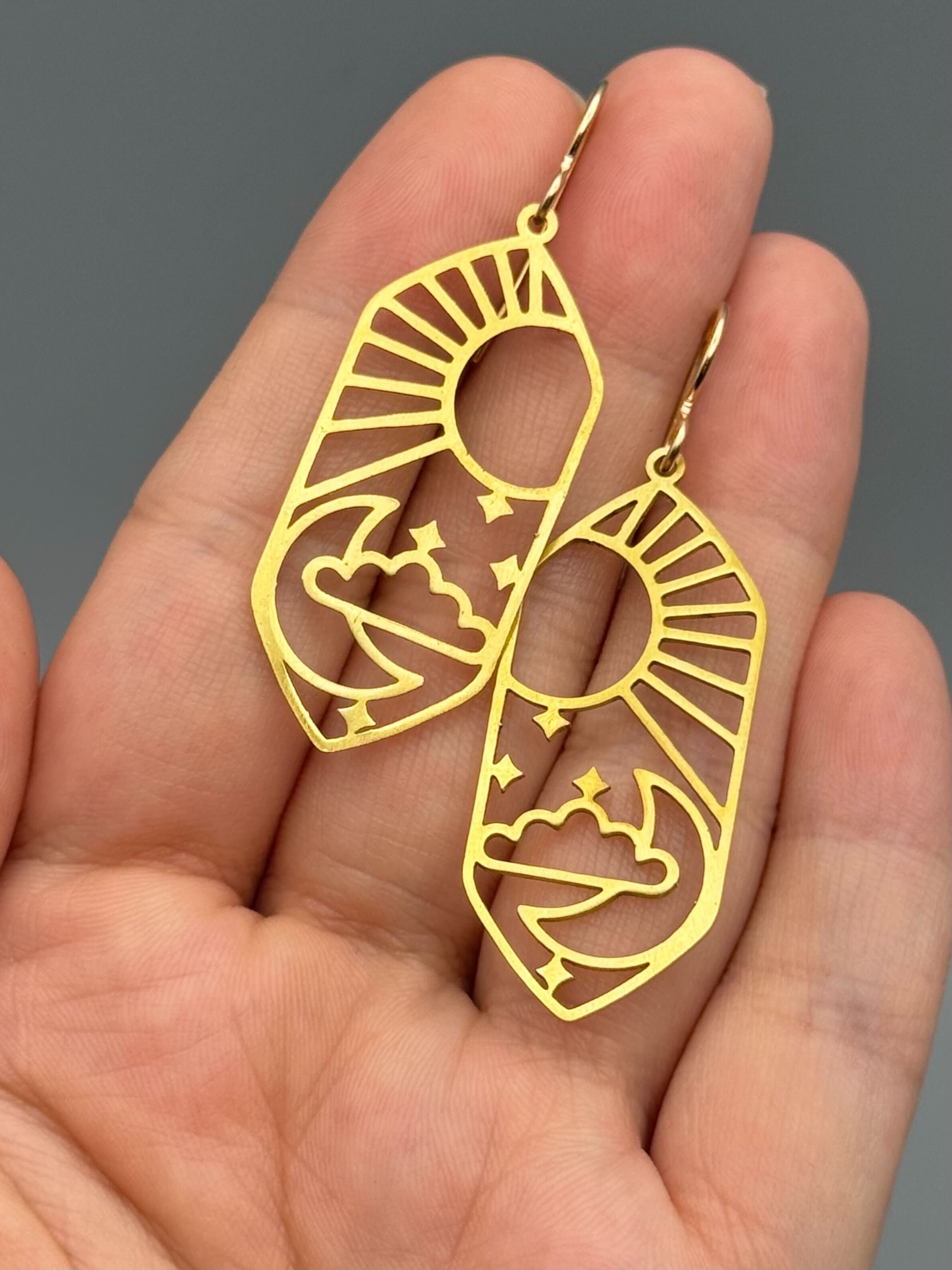 •CELESTIAL NAVIGATION• gold dangle earrings