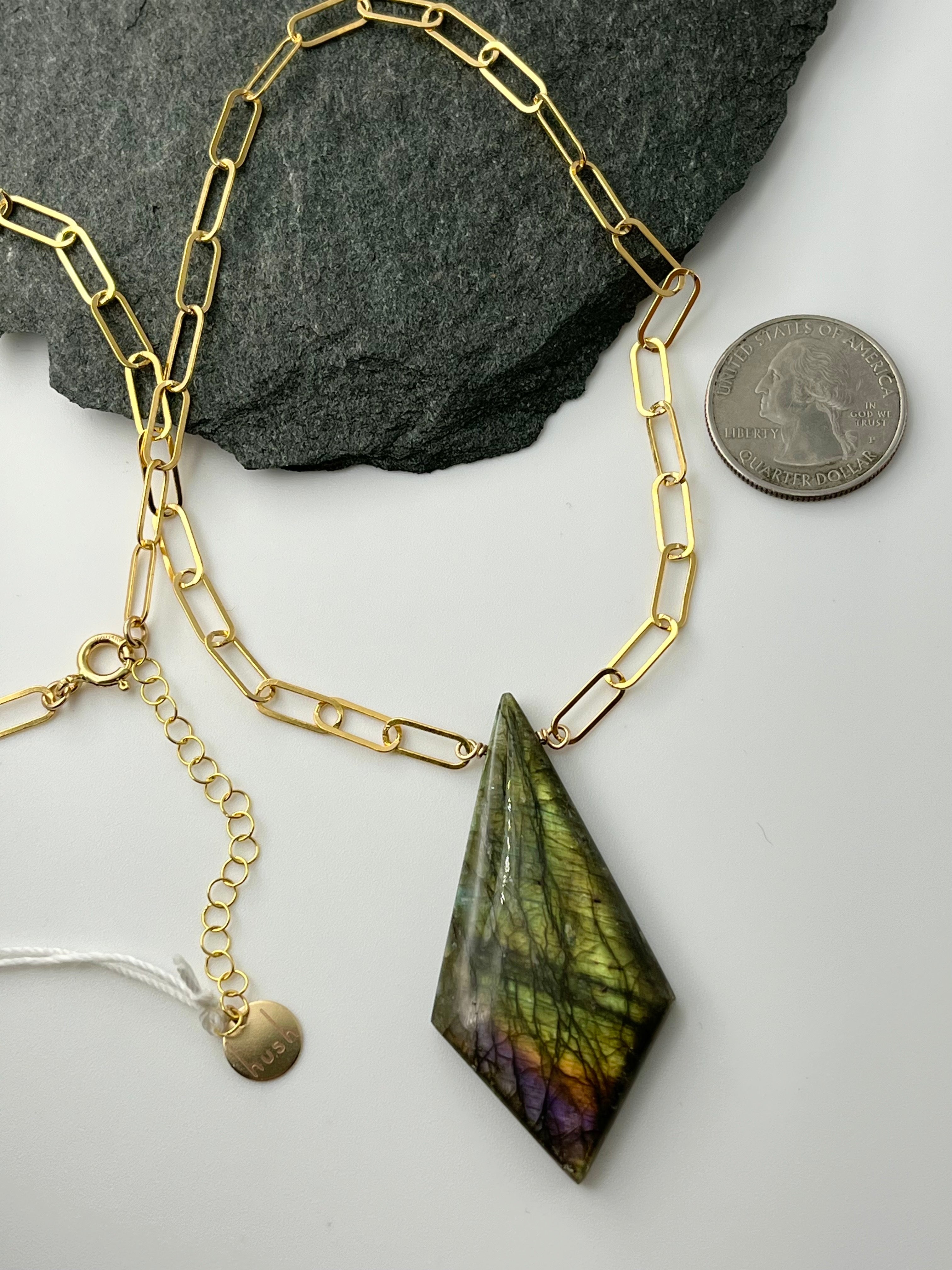 •AEON• labradorite kite + gold necklace (18"-20" long)