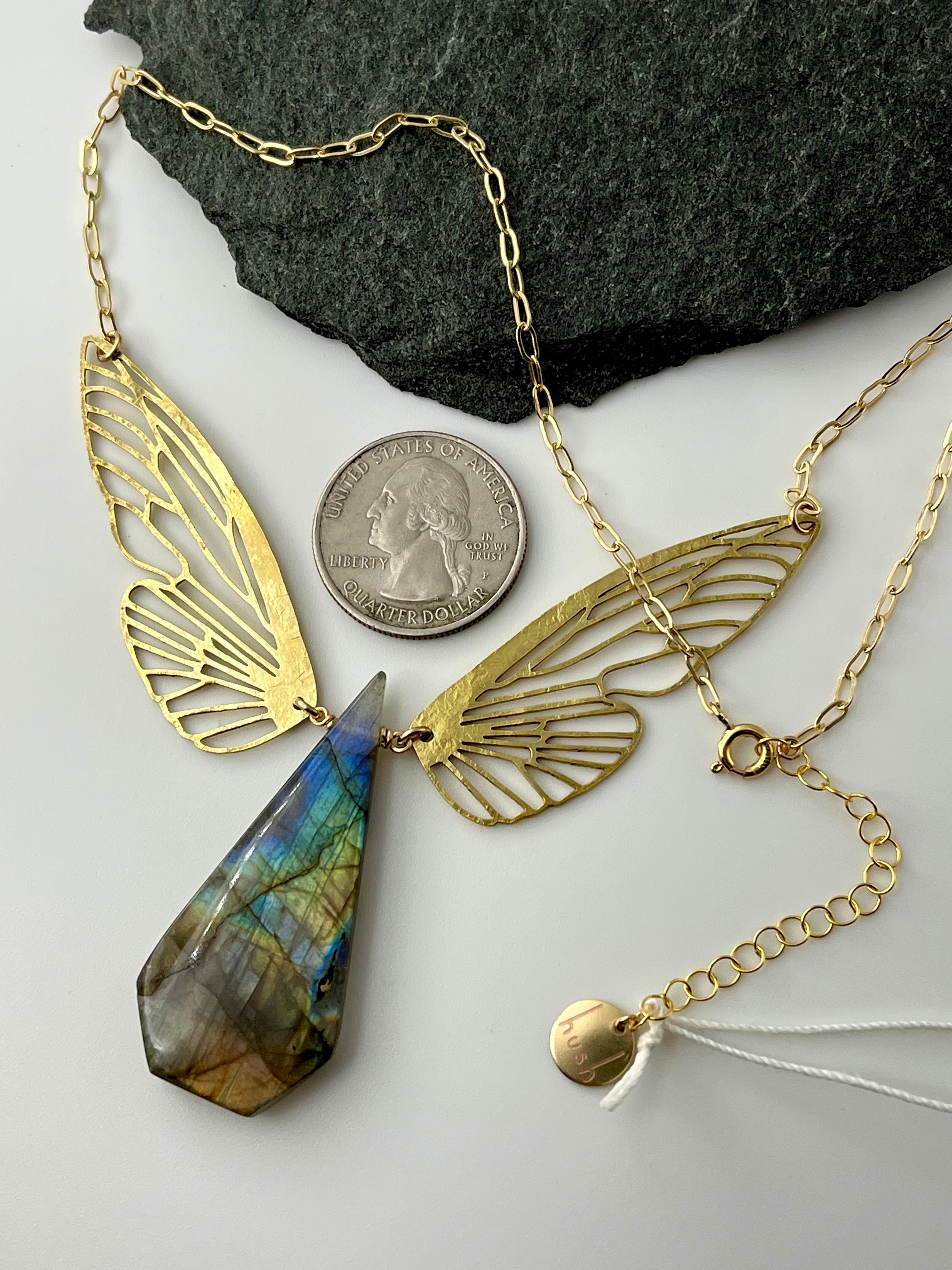 •METAMORPH• labradorite + gold necklace (18"-20" long)