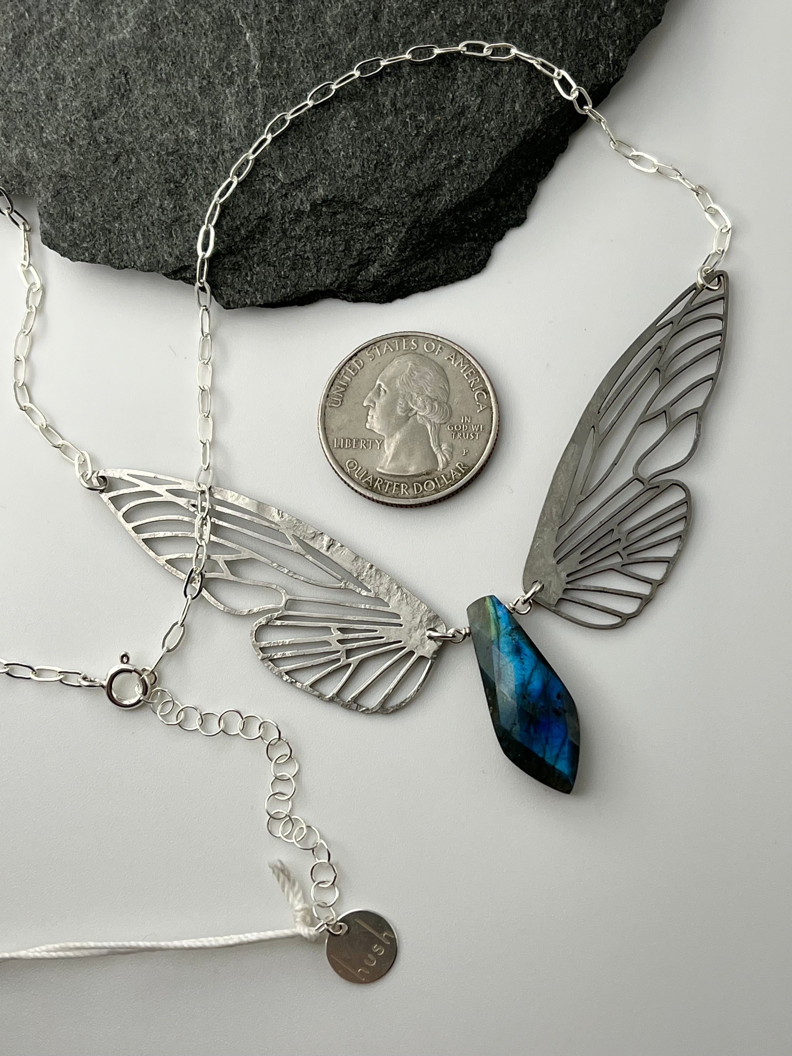 •METAMORPH• labradorite + silver necklace (18"-20" long)