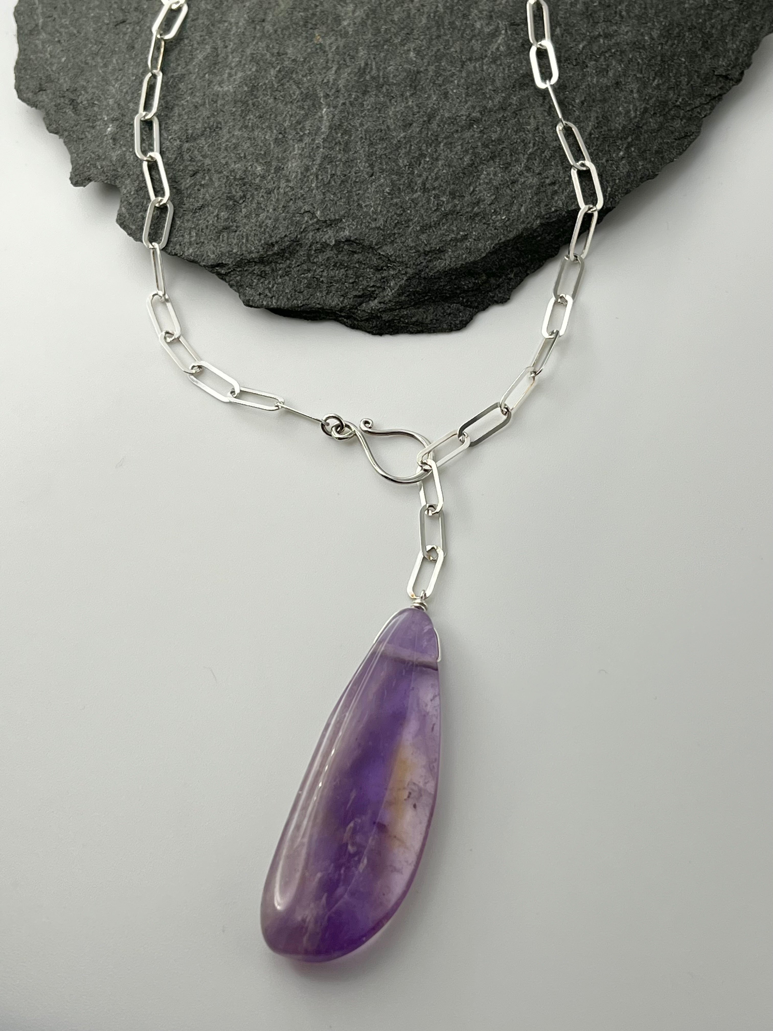 •LINKED• ametrine + silver necklace (ADJ to 19")