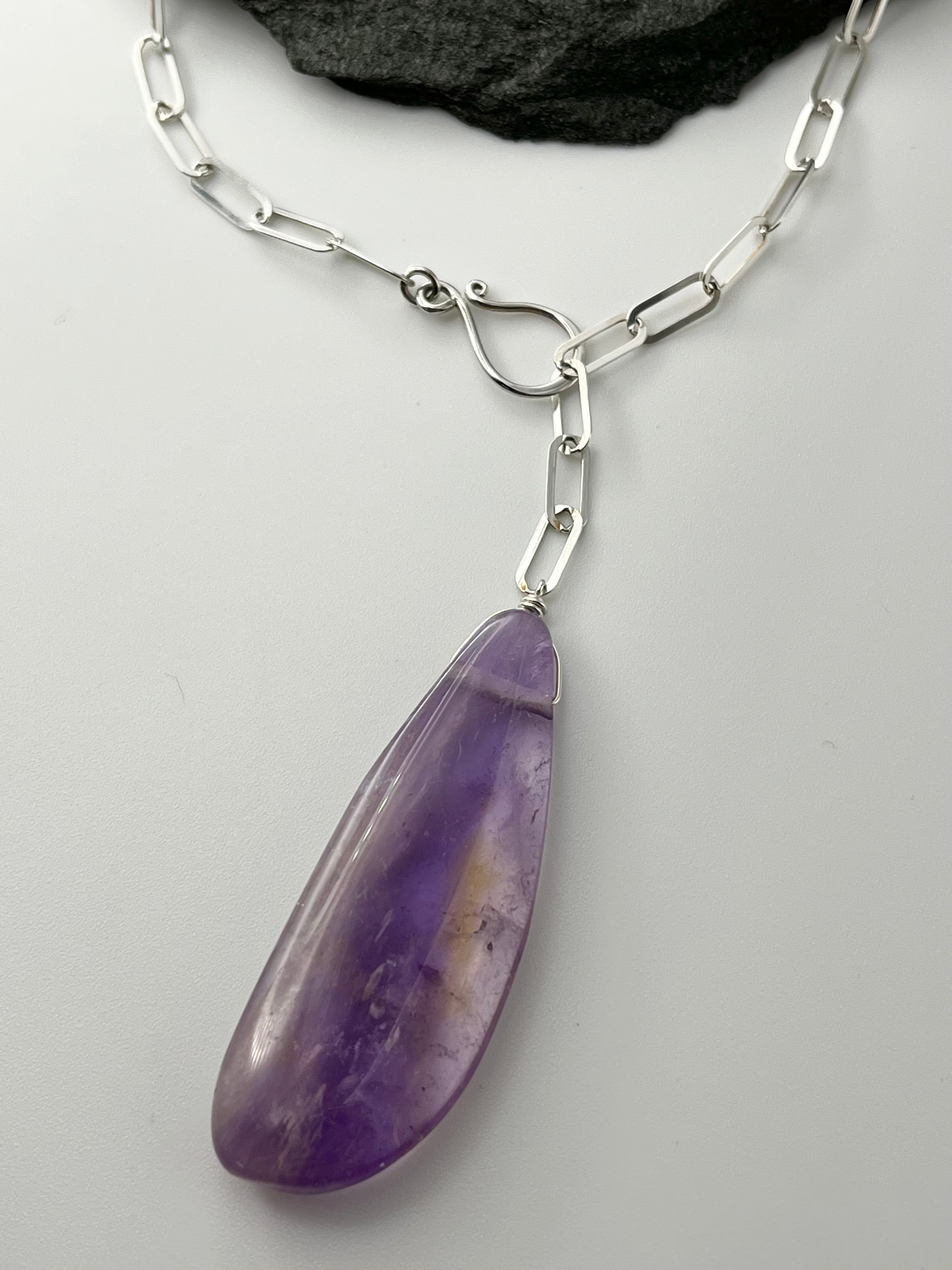 •LINKED• ametrine + silver necklace (ADJ to 19")