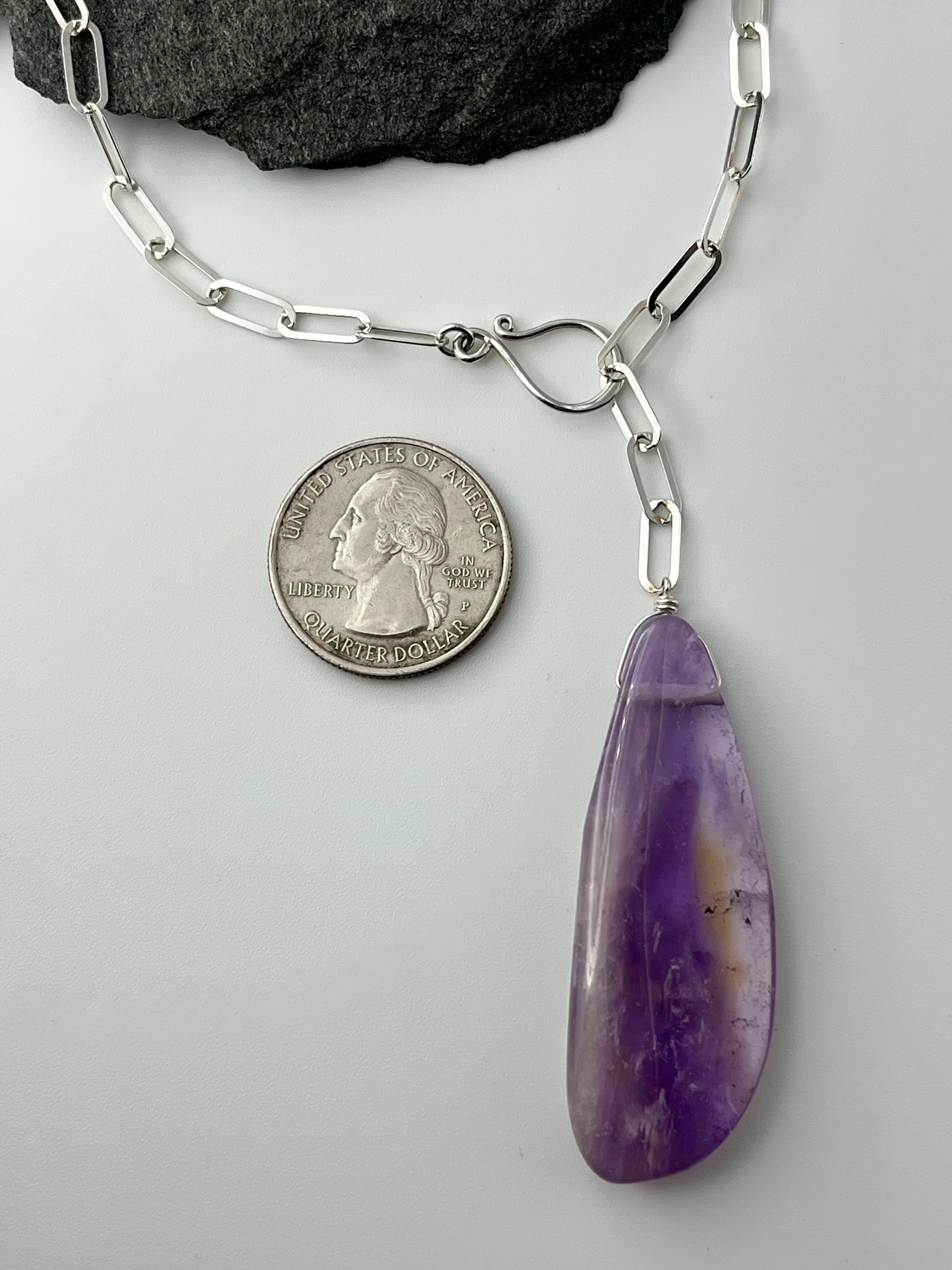 •LINKED• ametrine + silver necklace (ADJ to 19")