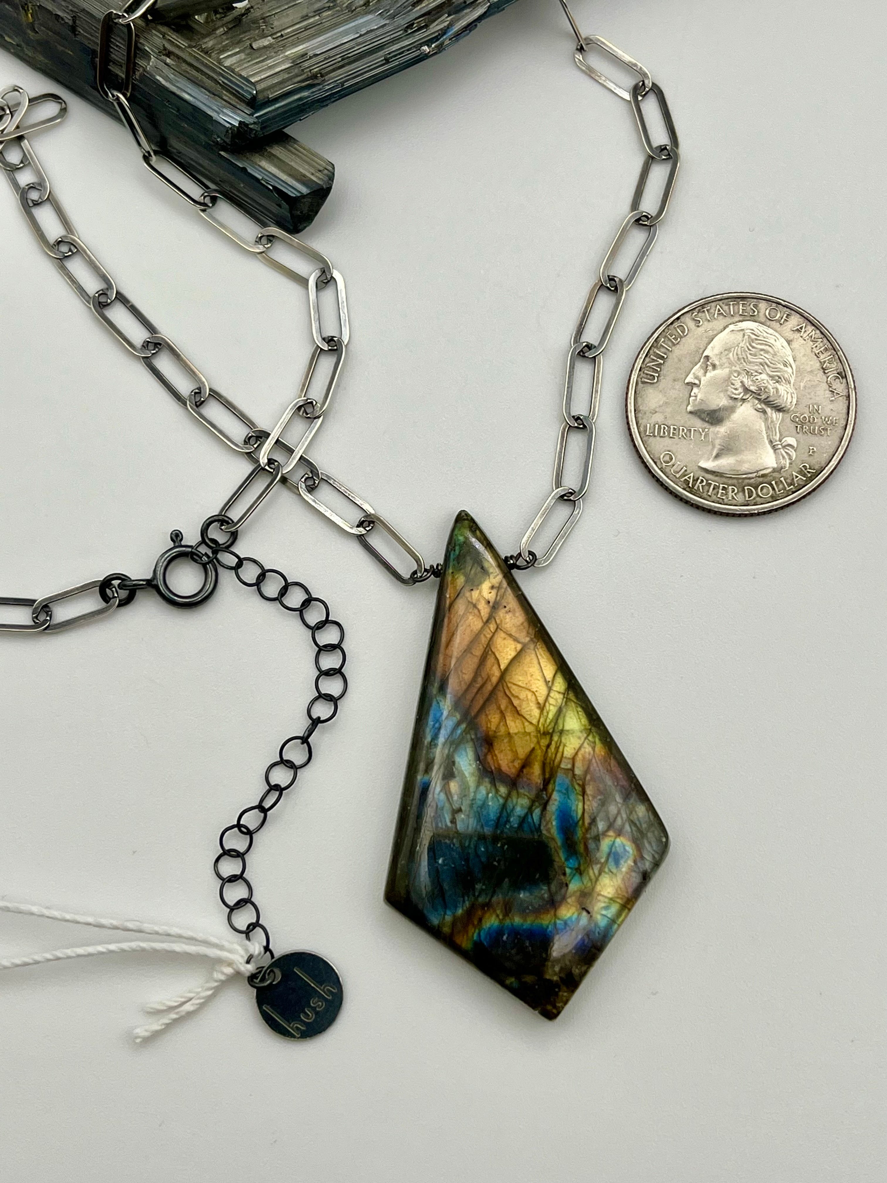 •AEON• labradorite + oxidized silver necklace (18"-20" long)