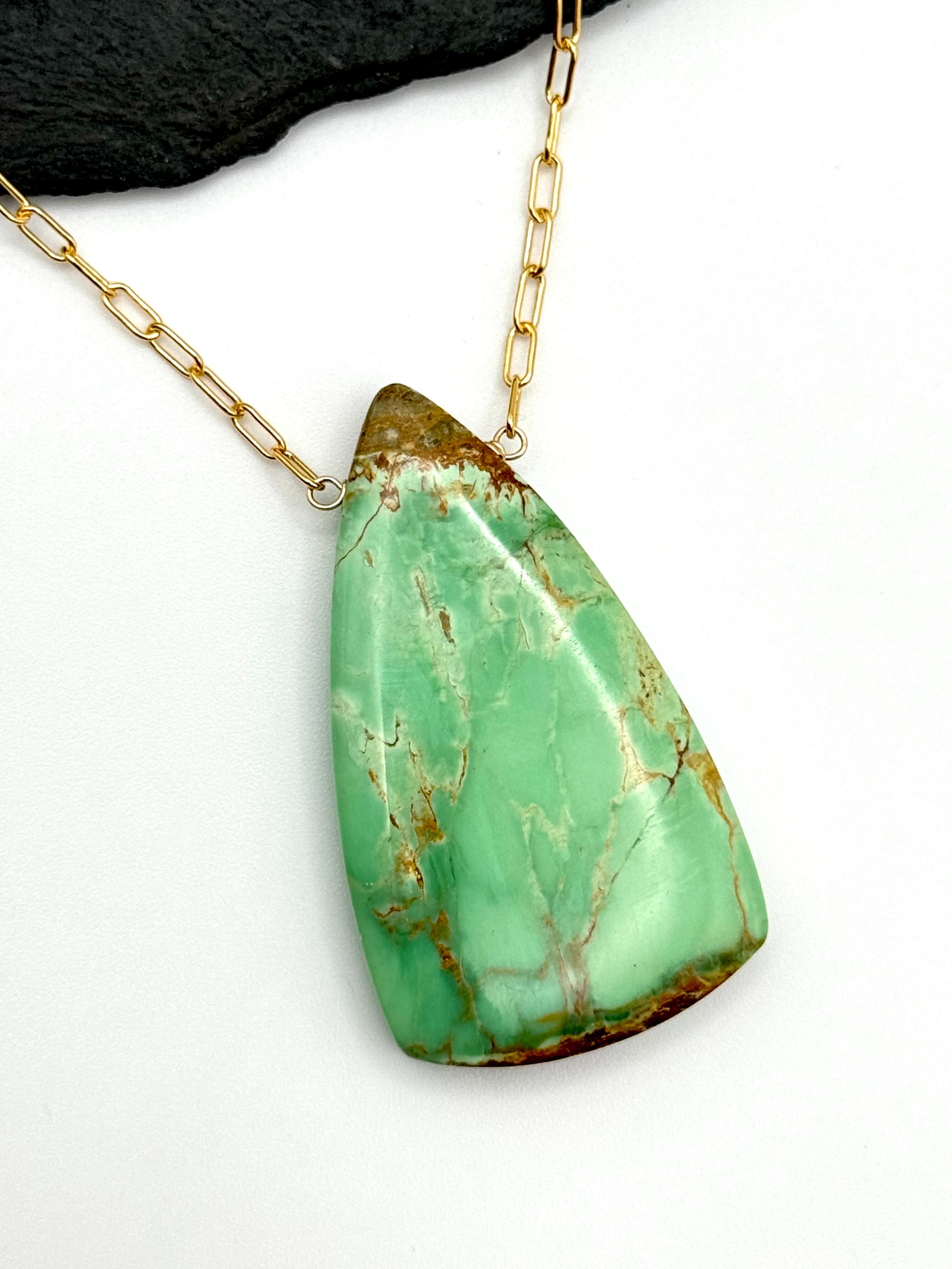 •AEON• australian variscite + gold necklace (18"-20" long)