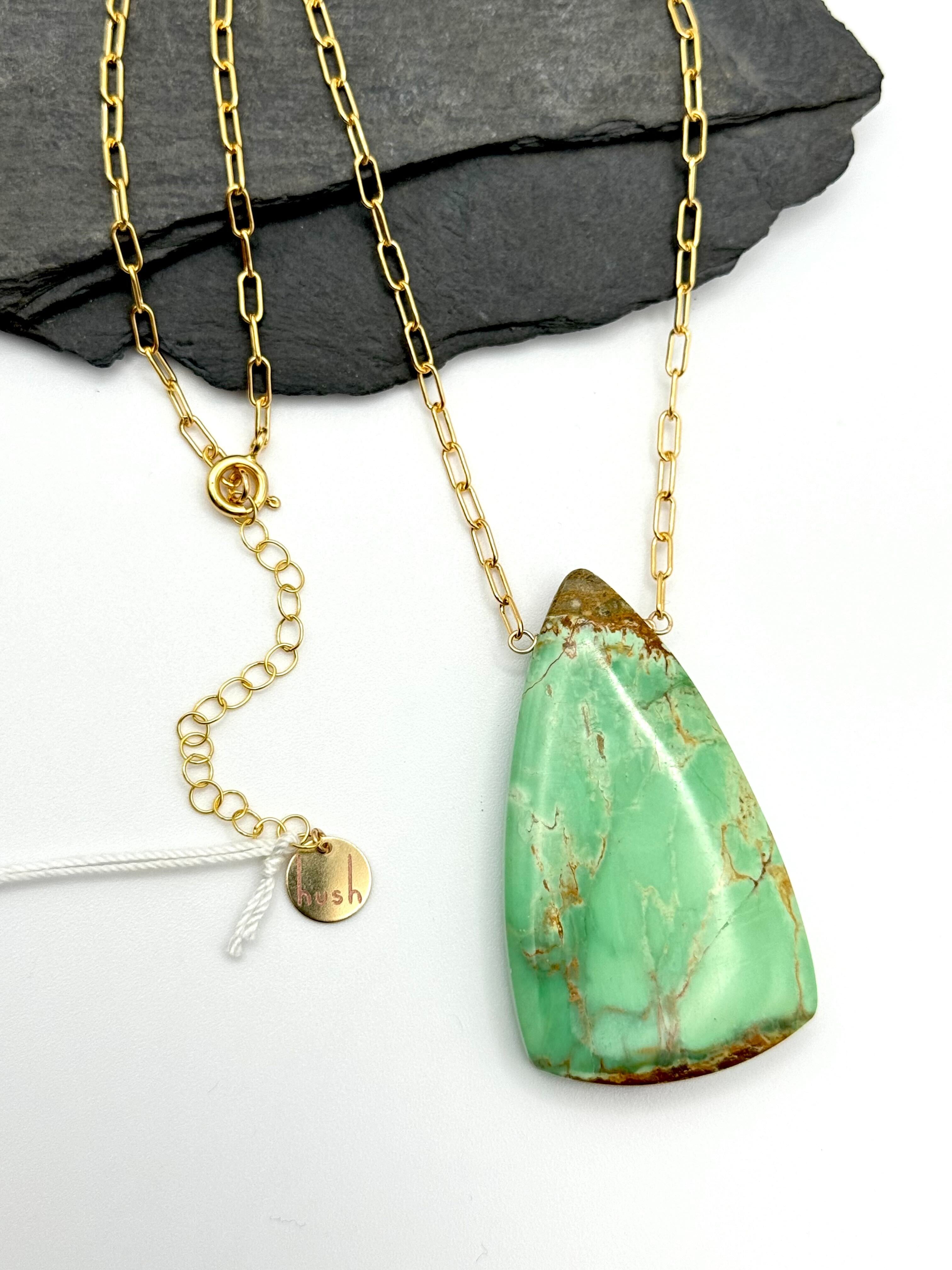 •AEON• australian variscite + gold necklace (18"-20" long)