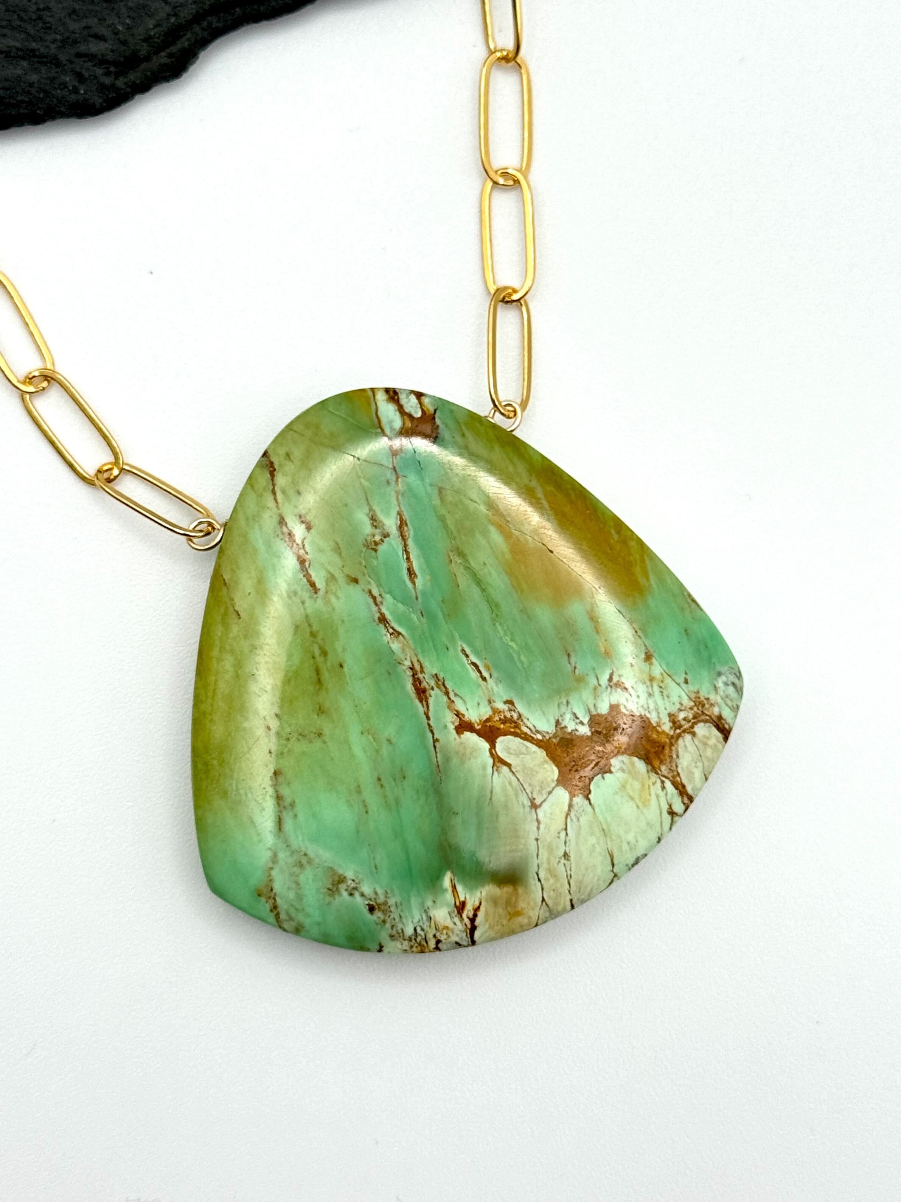 •AEON• australian variscite + gold necklace (adj to 20")