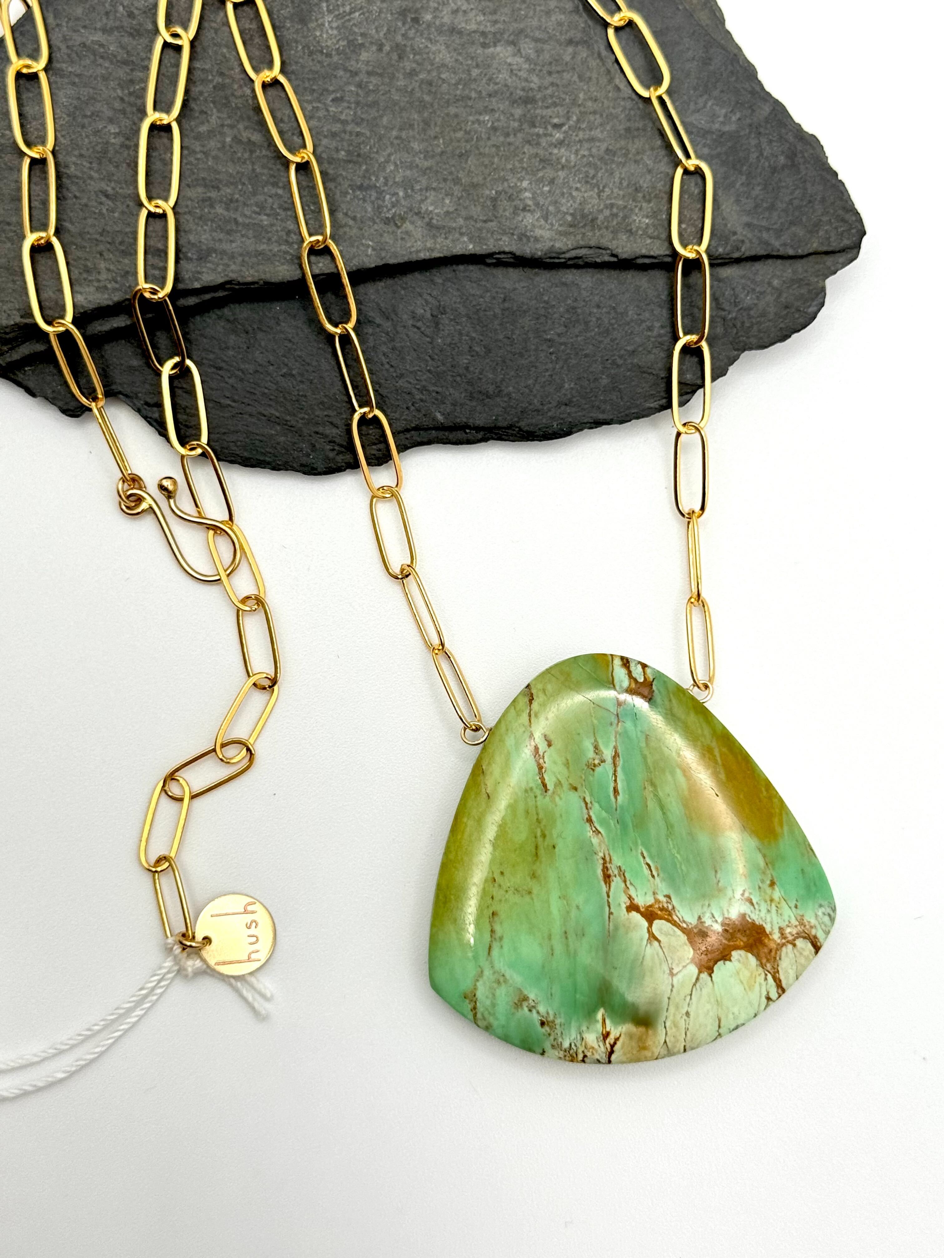 •AEON• australian variscite + gold necklace (adj to 20")