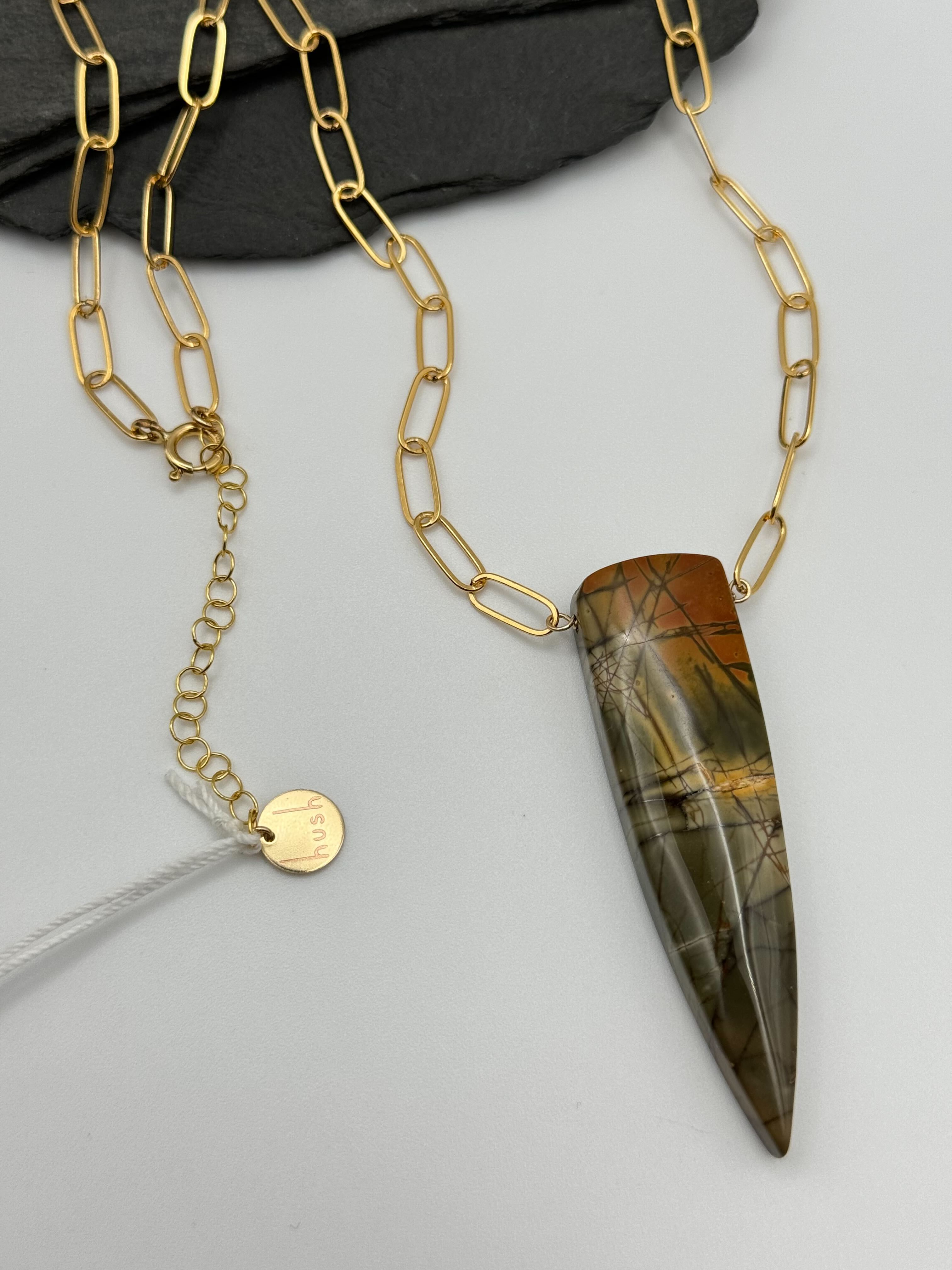 •AEON• australian red creek jasper + gold necklace (18"-20")