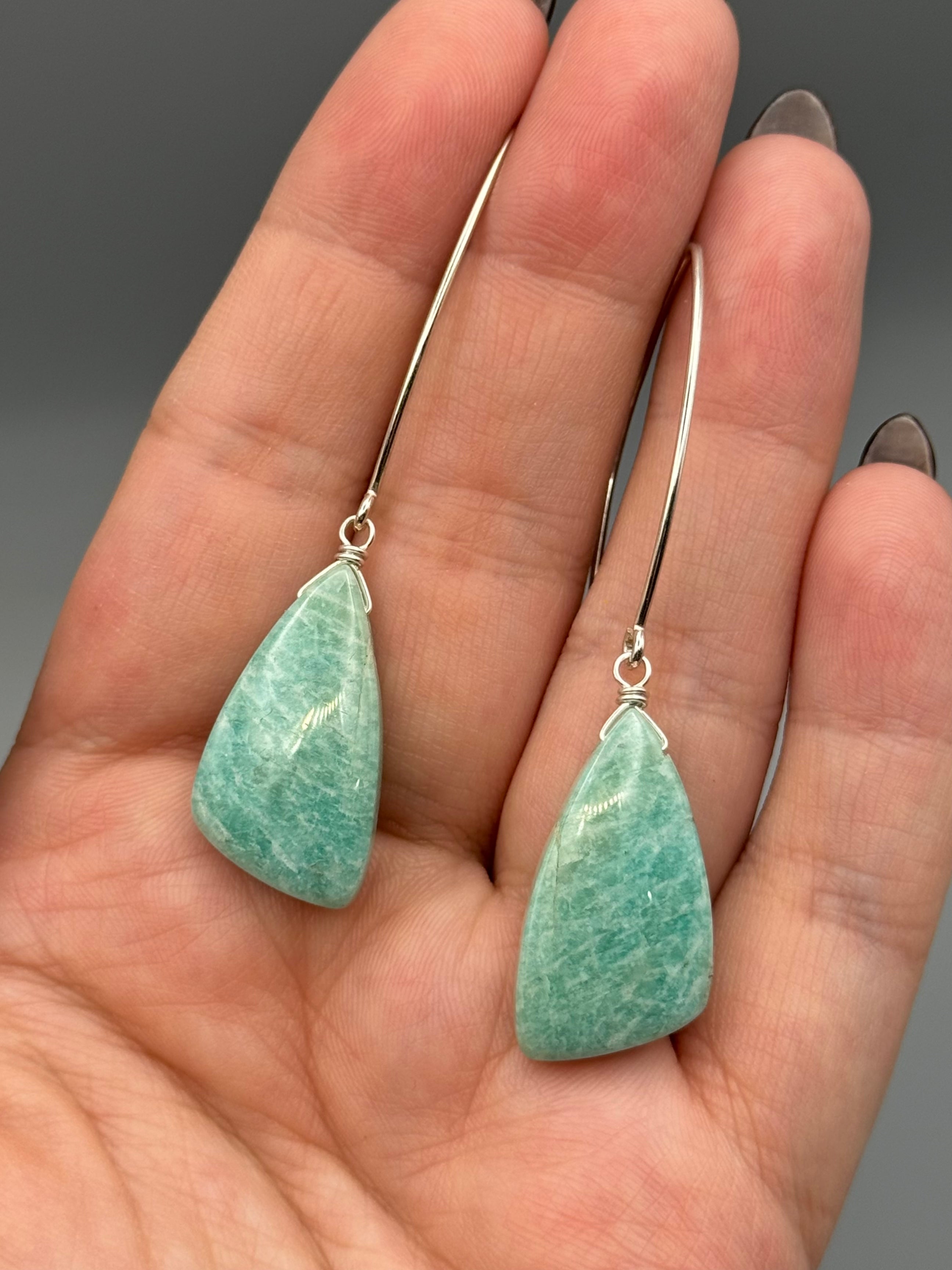 •STRAY• amazonite wing + silver earrings
