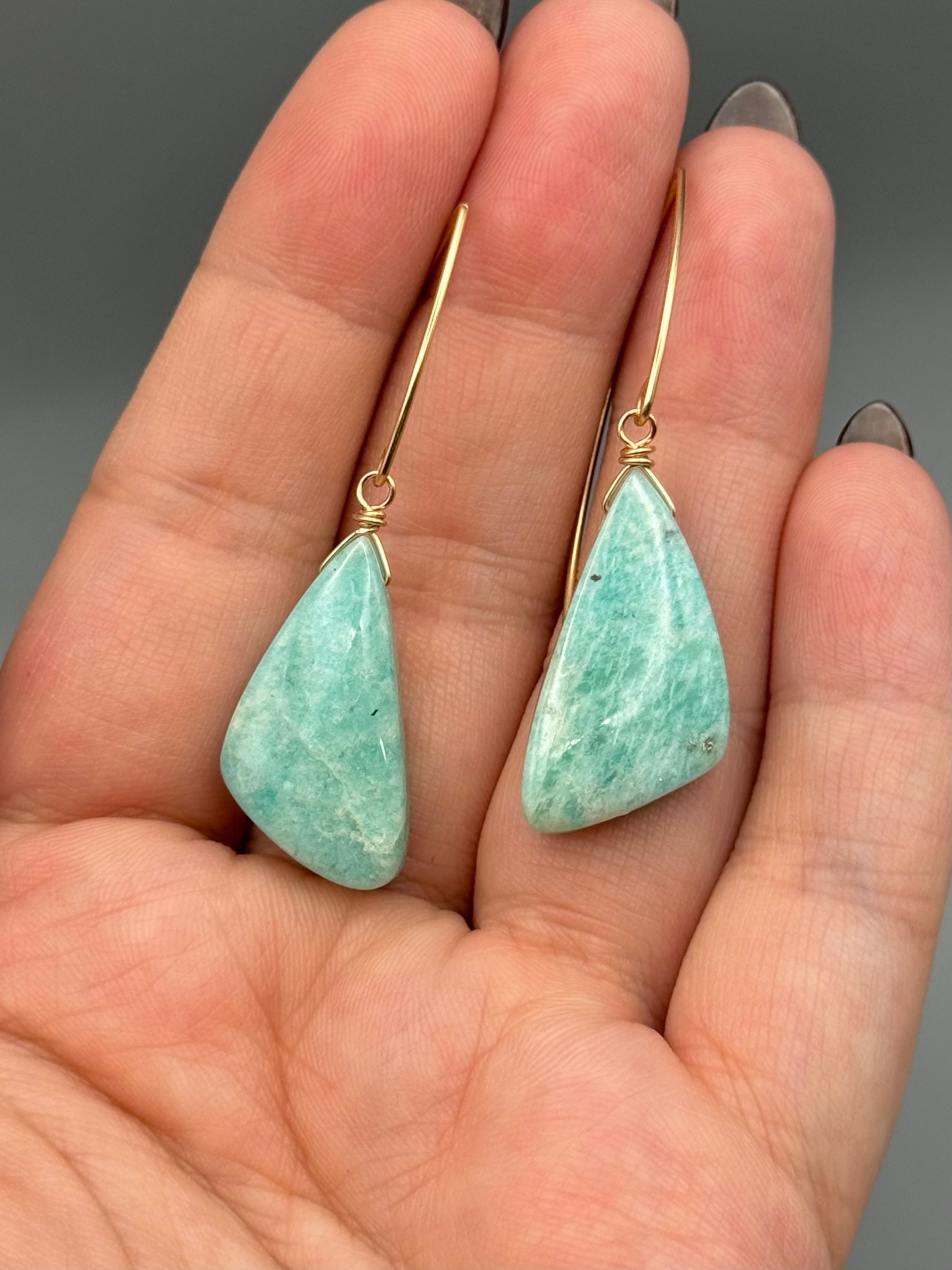 •STRAY• amazonite wing + gold earrings