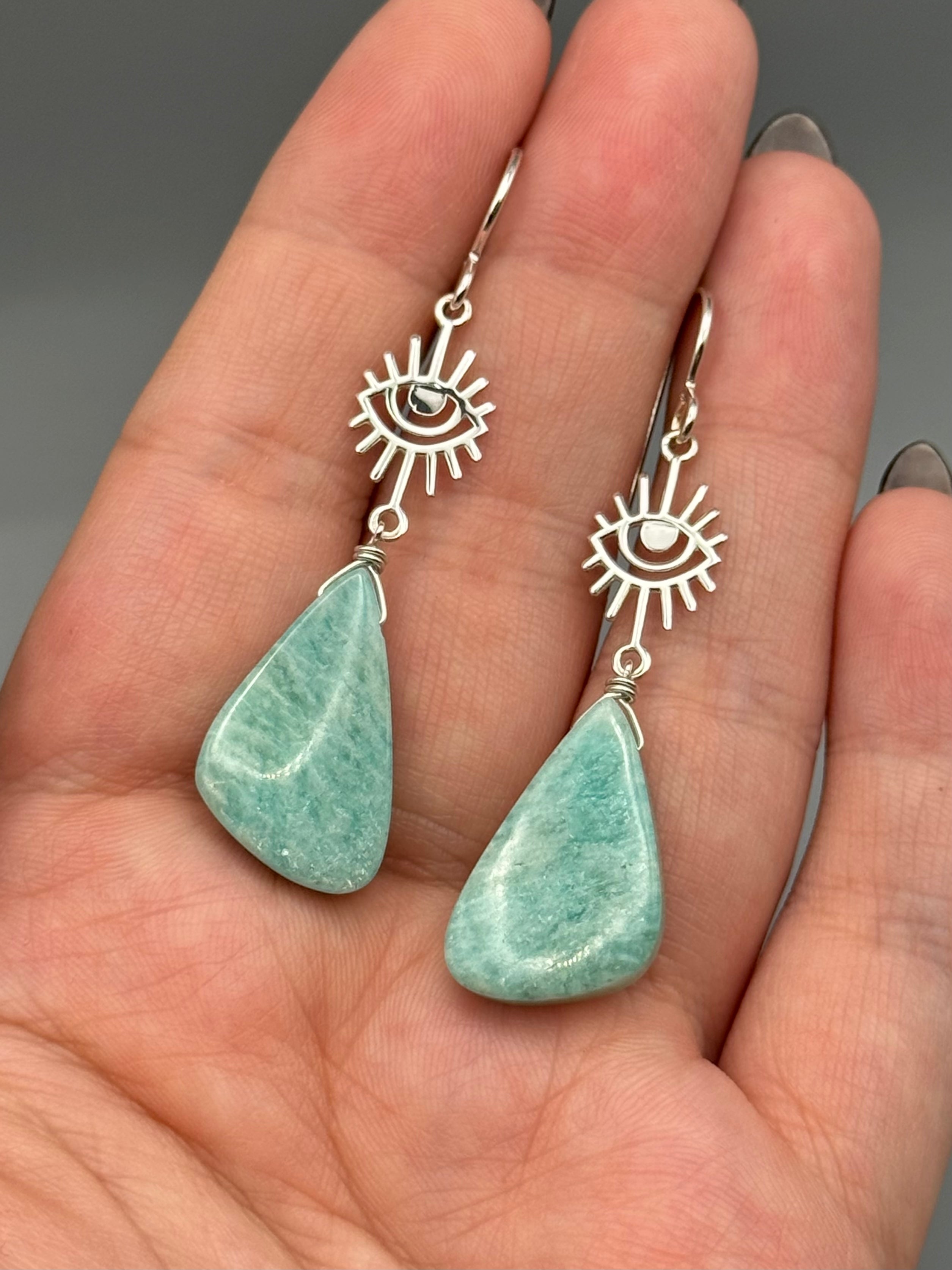 •ENVISION• amazonite wing + silver earrings