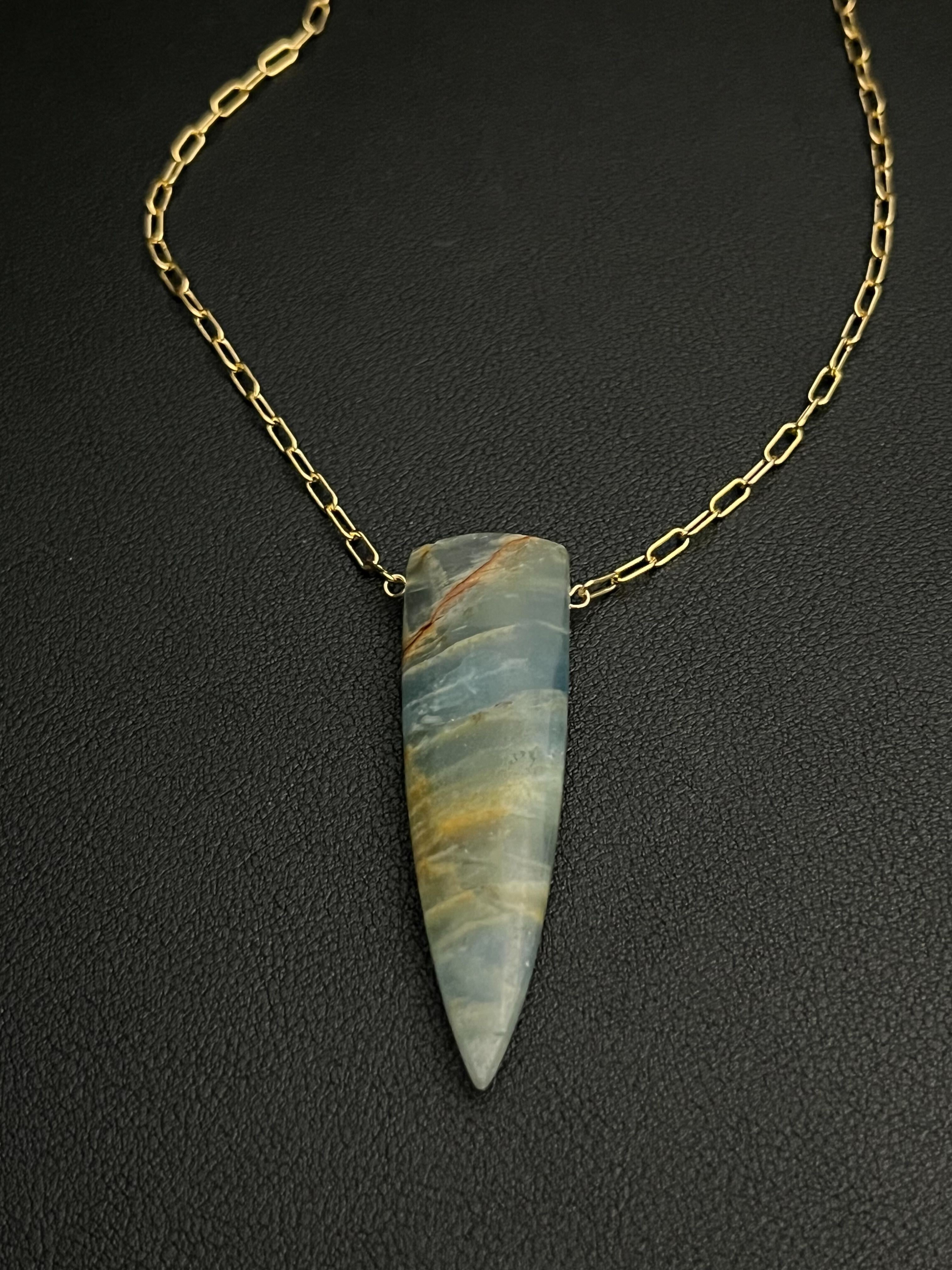 •AEON• blue calcite + gold necklace (18"-20")