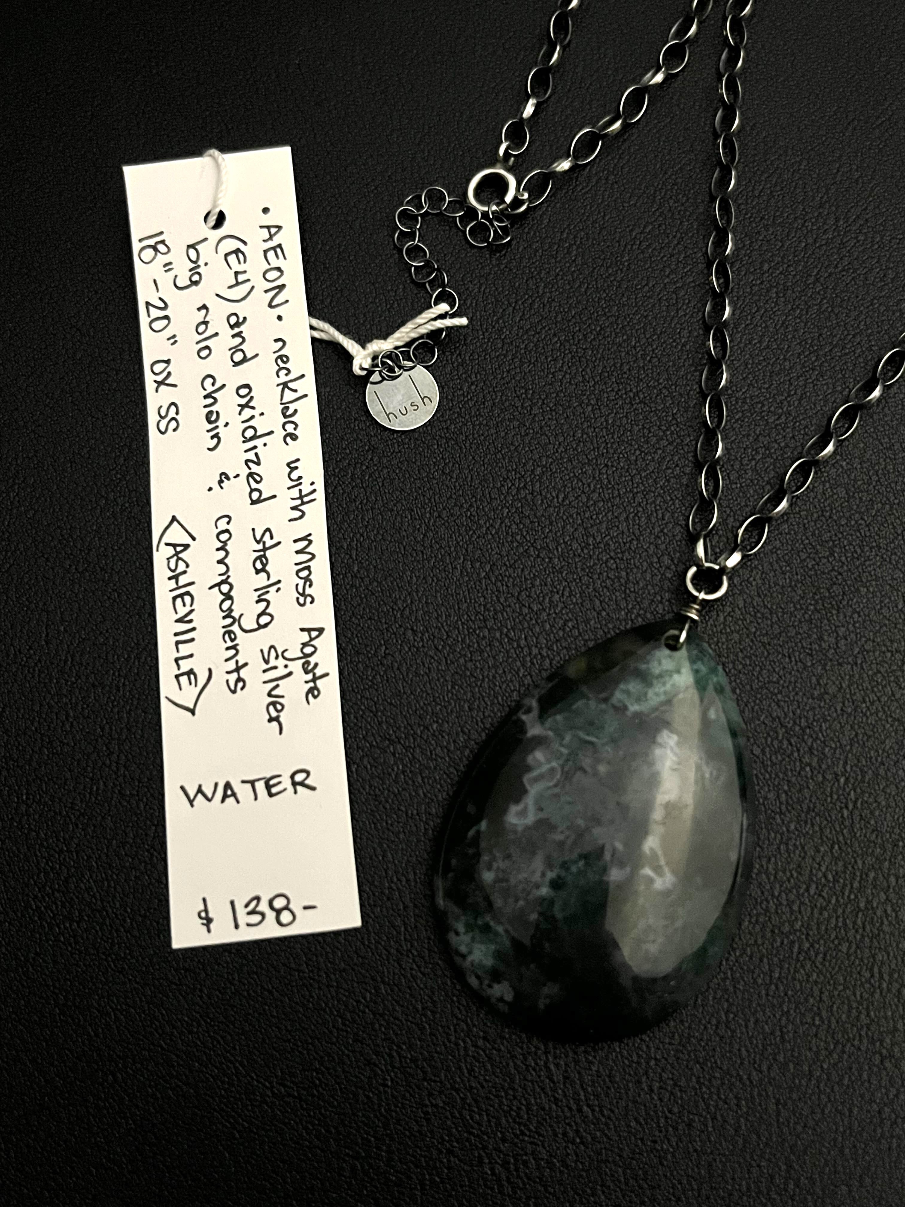 •AEON• moss agate + oxidized silver necklace (18"-20")