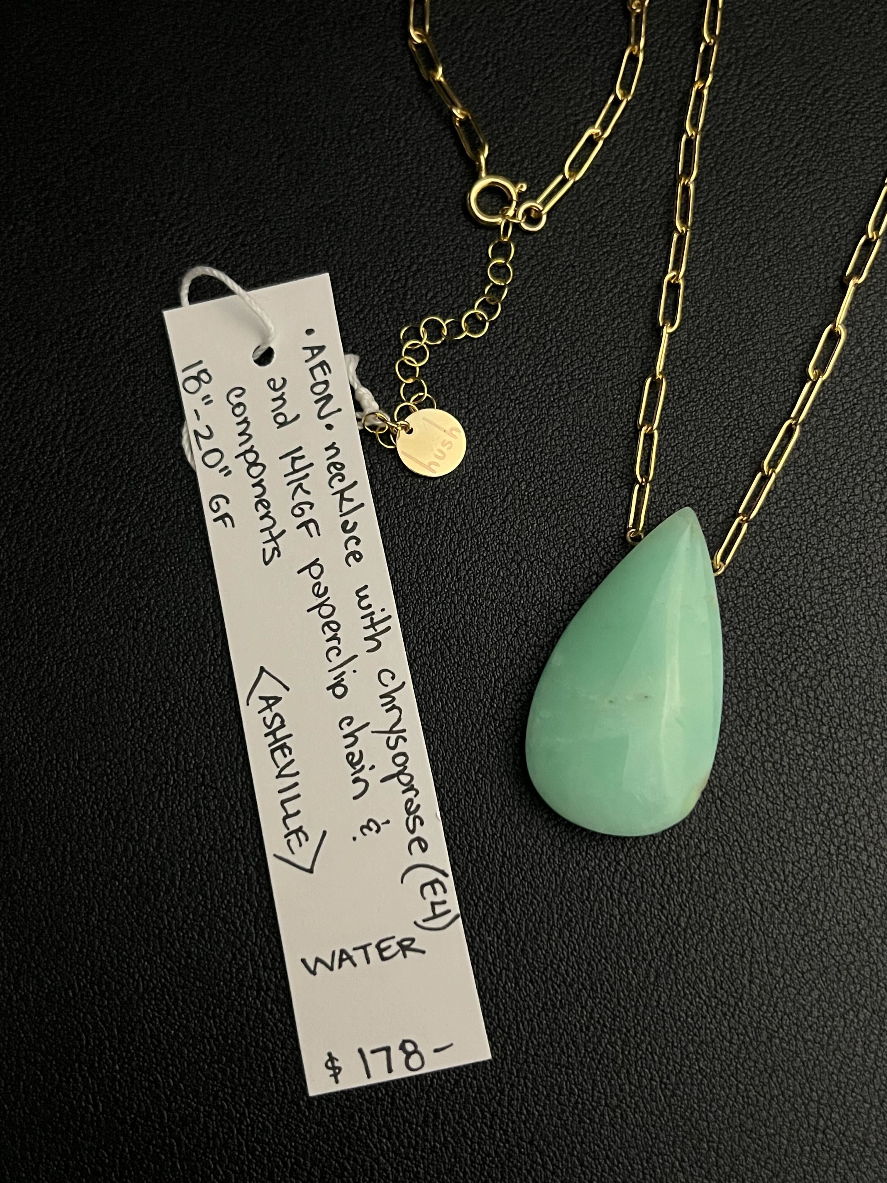 •AEON• chrysoprase + gold necklace (18"-20")