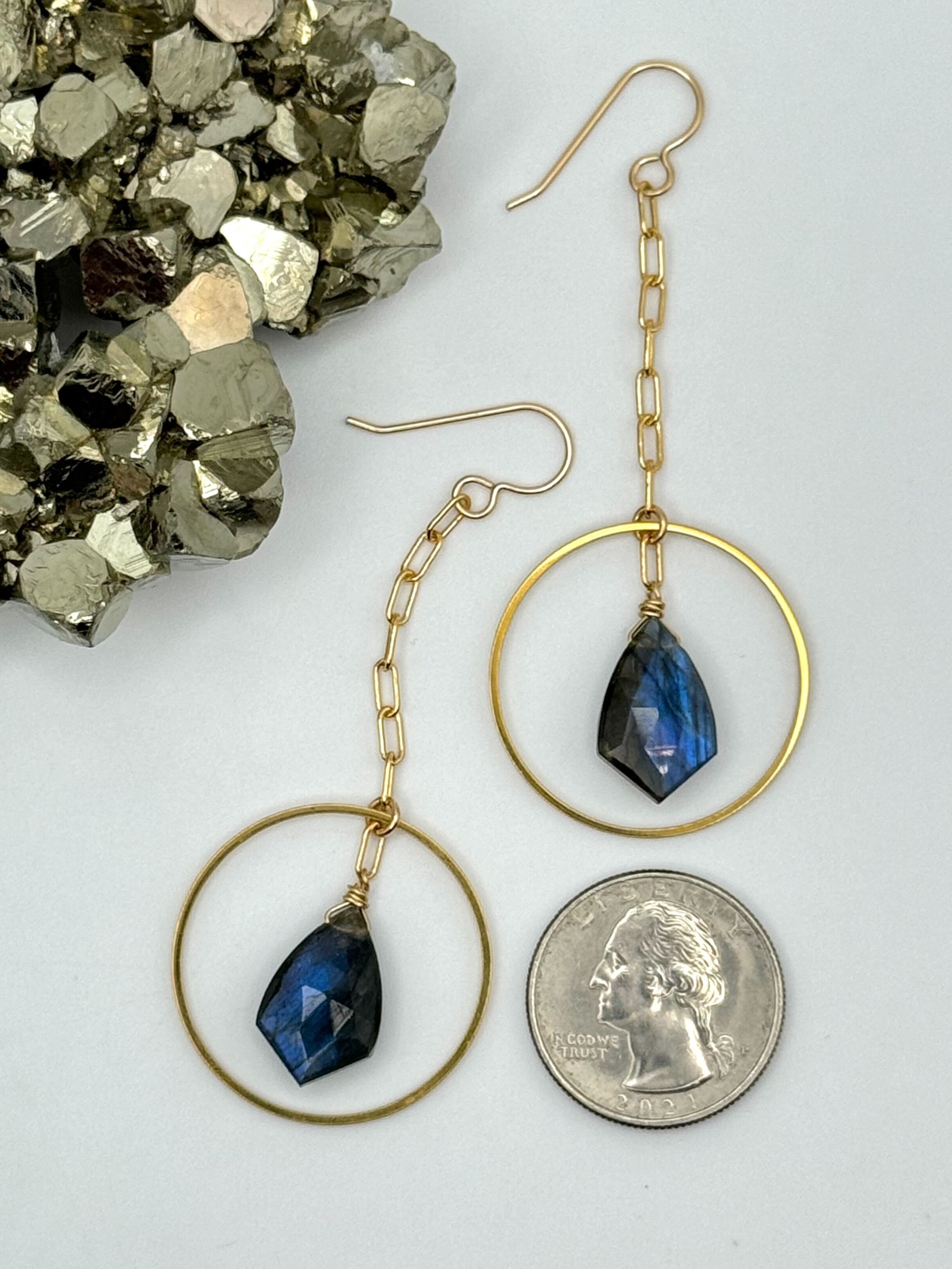 •DAYDREAMS• labradorite + gold dangle earrings