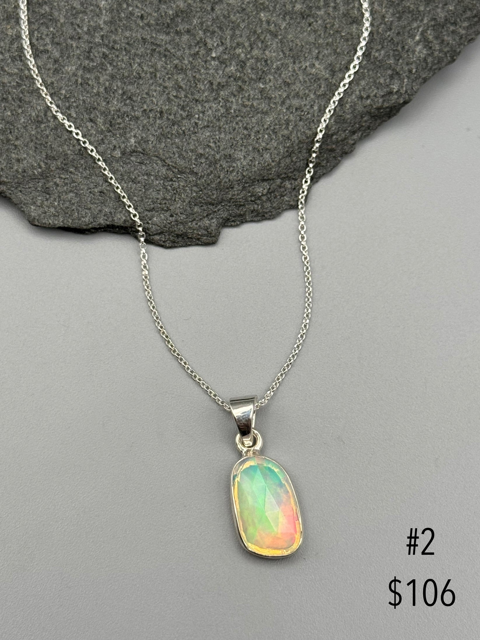 •ETHIOPIAN OPAL• sterling silver necklace (18" long)