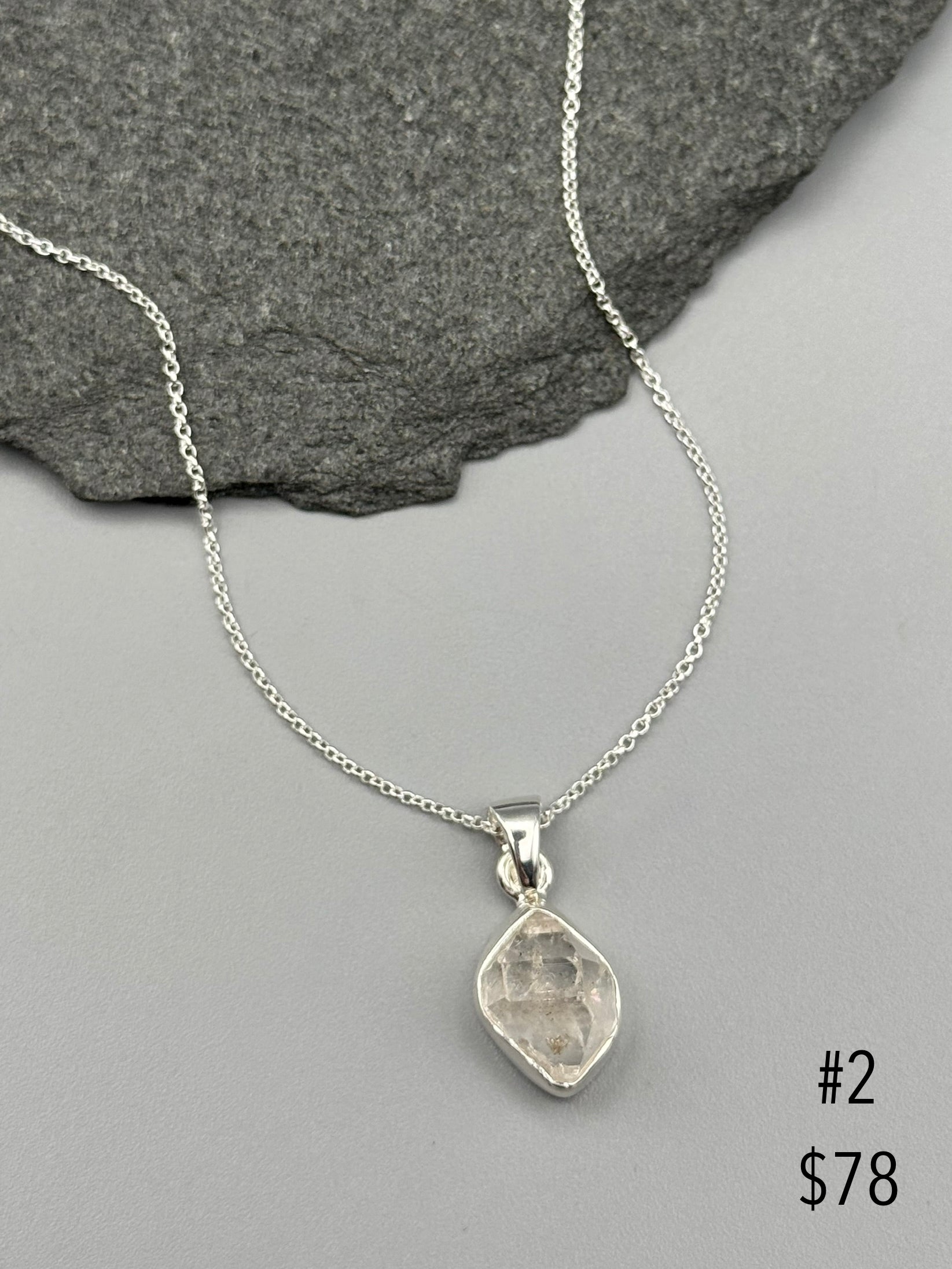 •HERKIMER DIAMOND - NUGGET• sterling silver necklace (18" long)