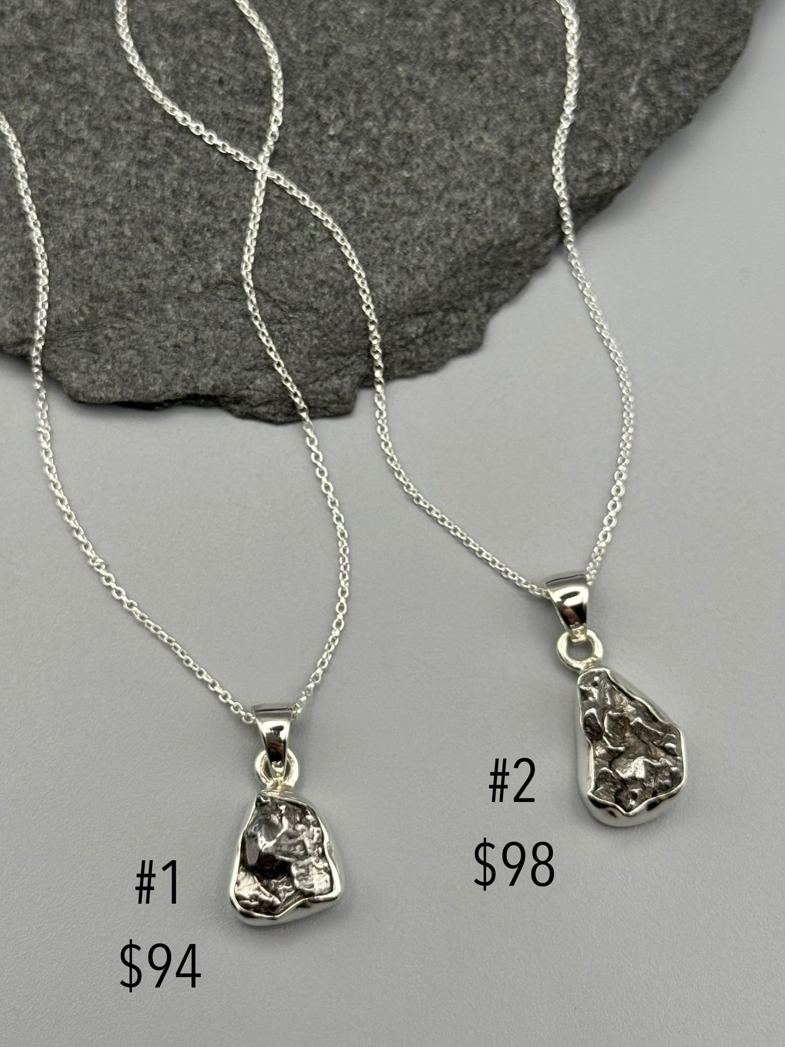 •METEORITE - NUGGET• sterling silver necklace (18" long)