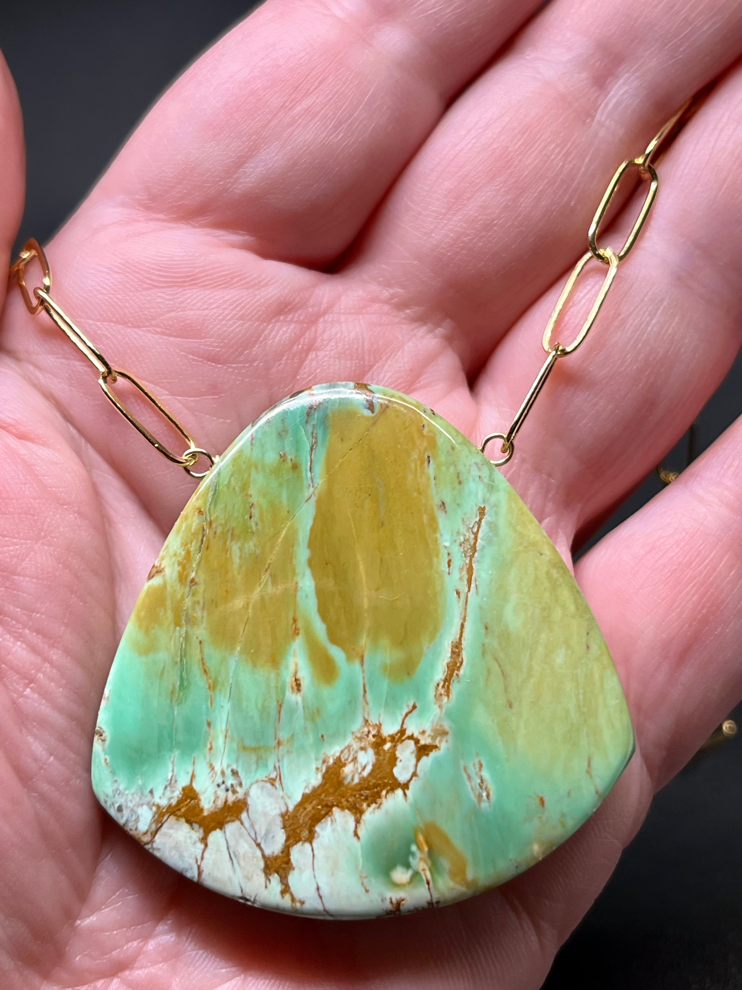 •AEON• australian variscite + gold necklace (adj to 20")