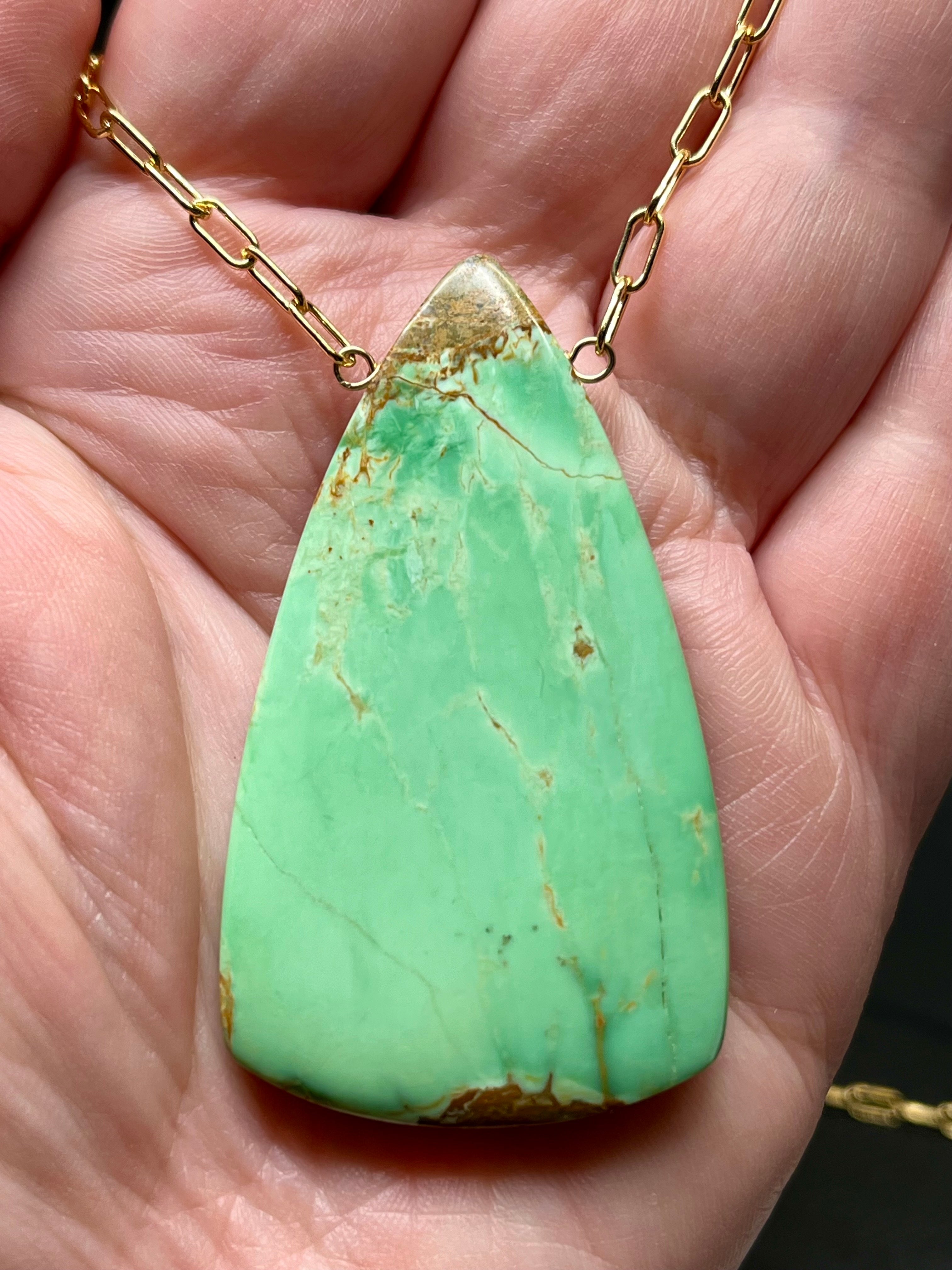 •AEON• australian variscite + gold necklace (18"-20" long)