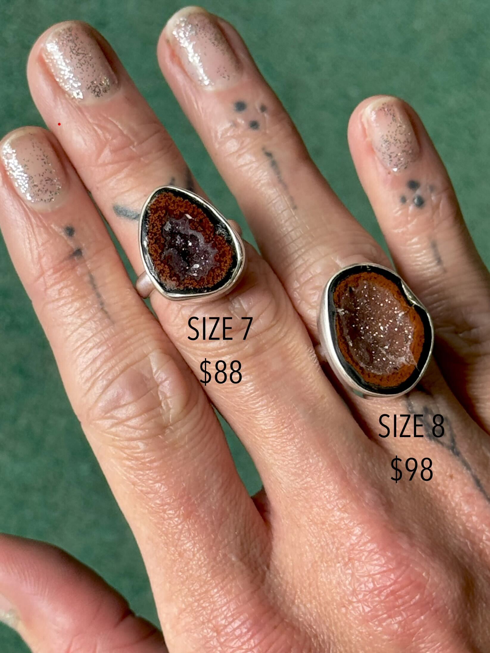•COCONUT DRUZY - FREEFORM• sterling silver ring (various sizes)