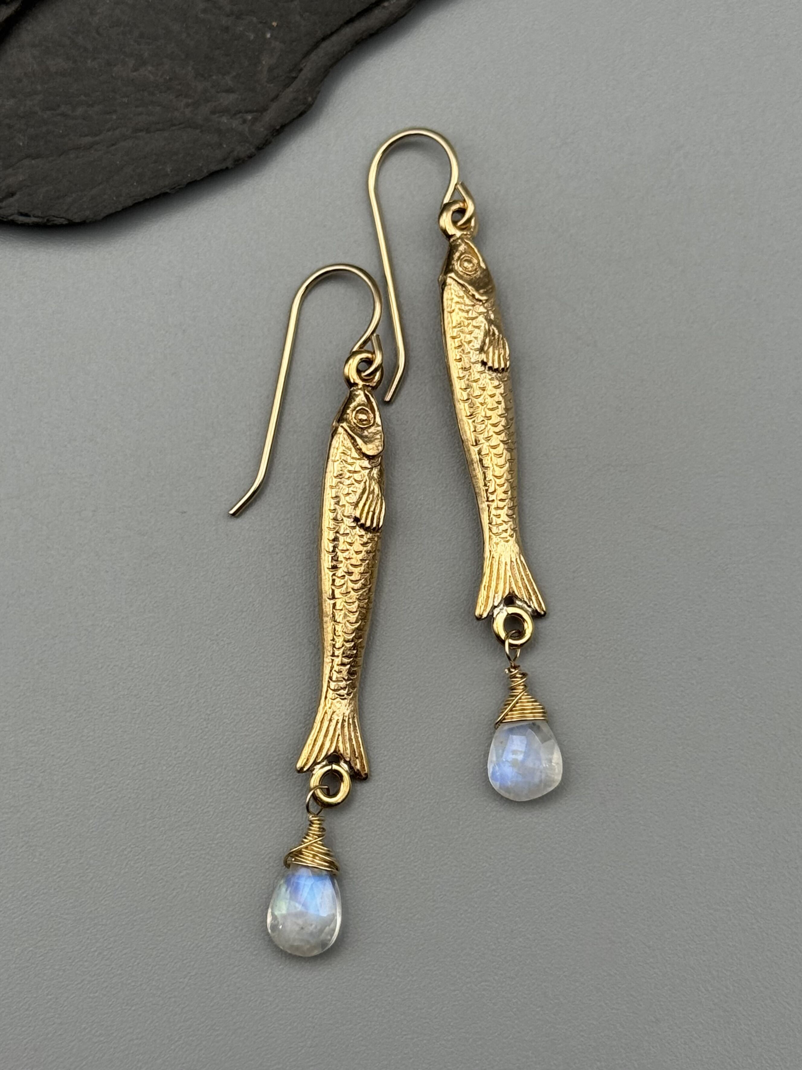 •SARDINE• gold earrings (various stones)