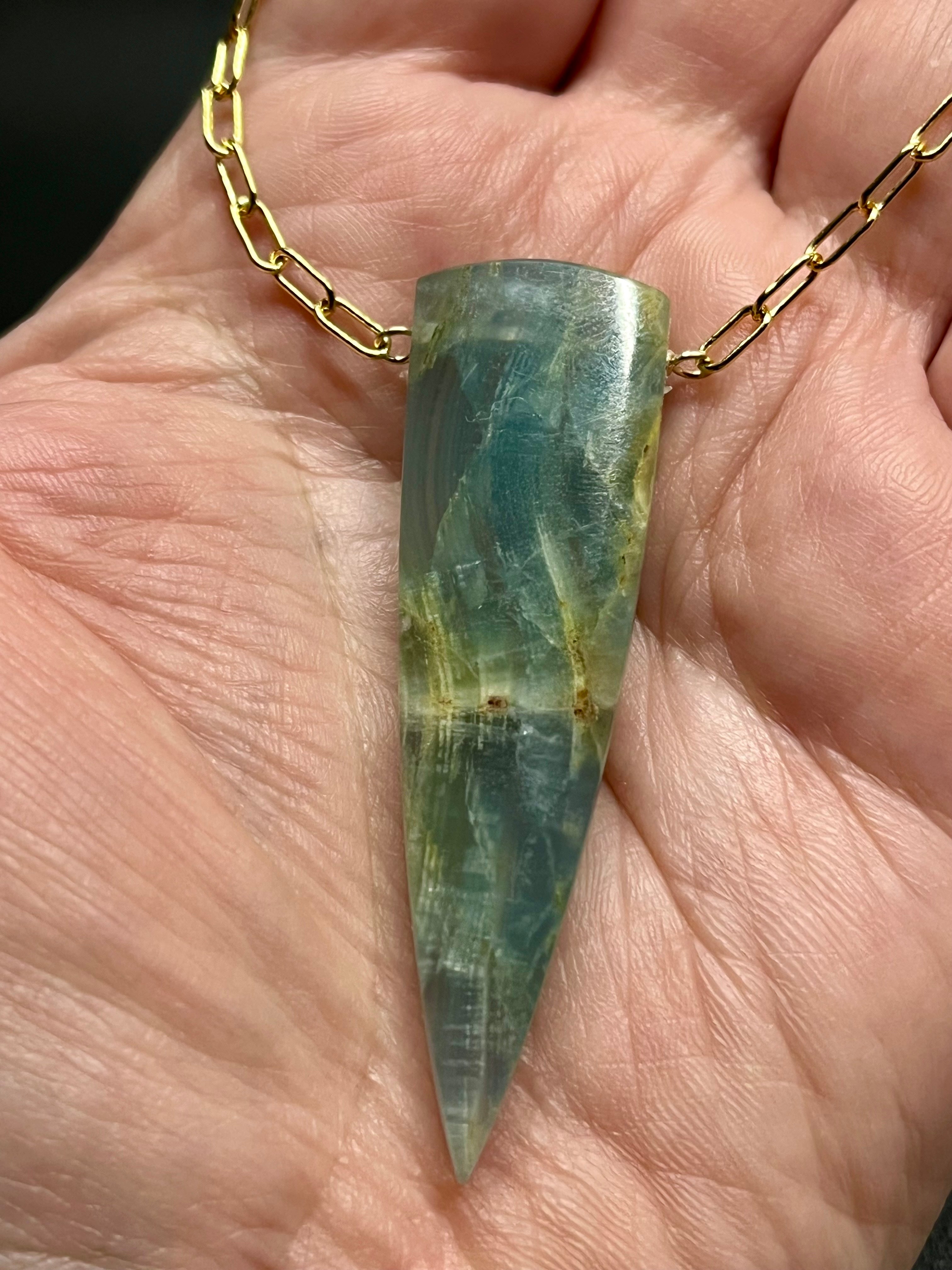 •AEON• blue calcite + gold necklace (18"-20" long)