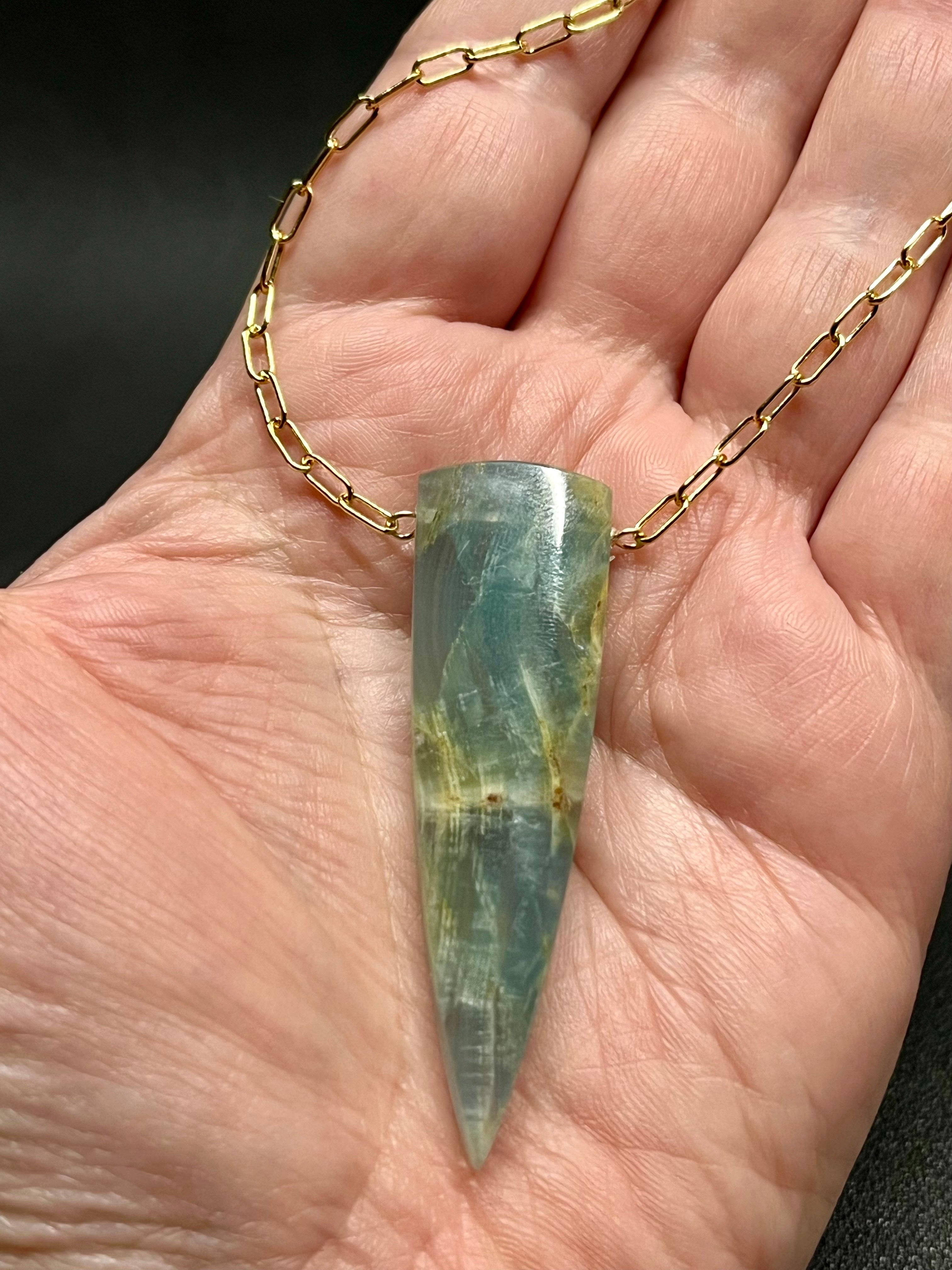 •AEON• blue calcite + gold necklace (18"-20" long)