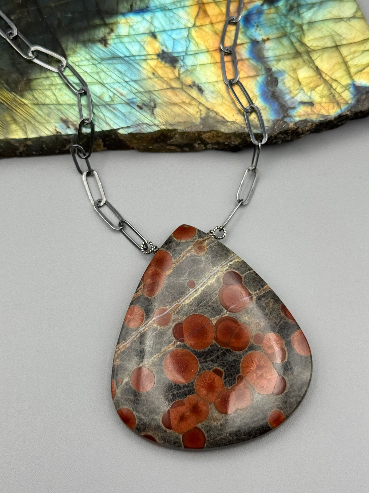•AEON• alamos obsidian + silver necklace (17"-19" long)