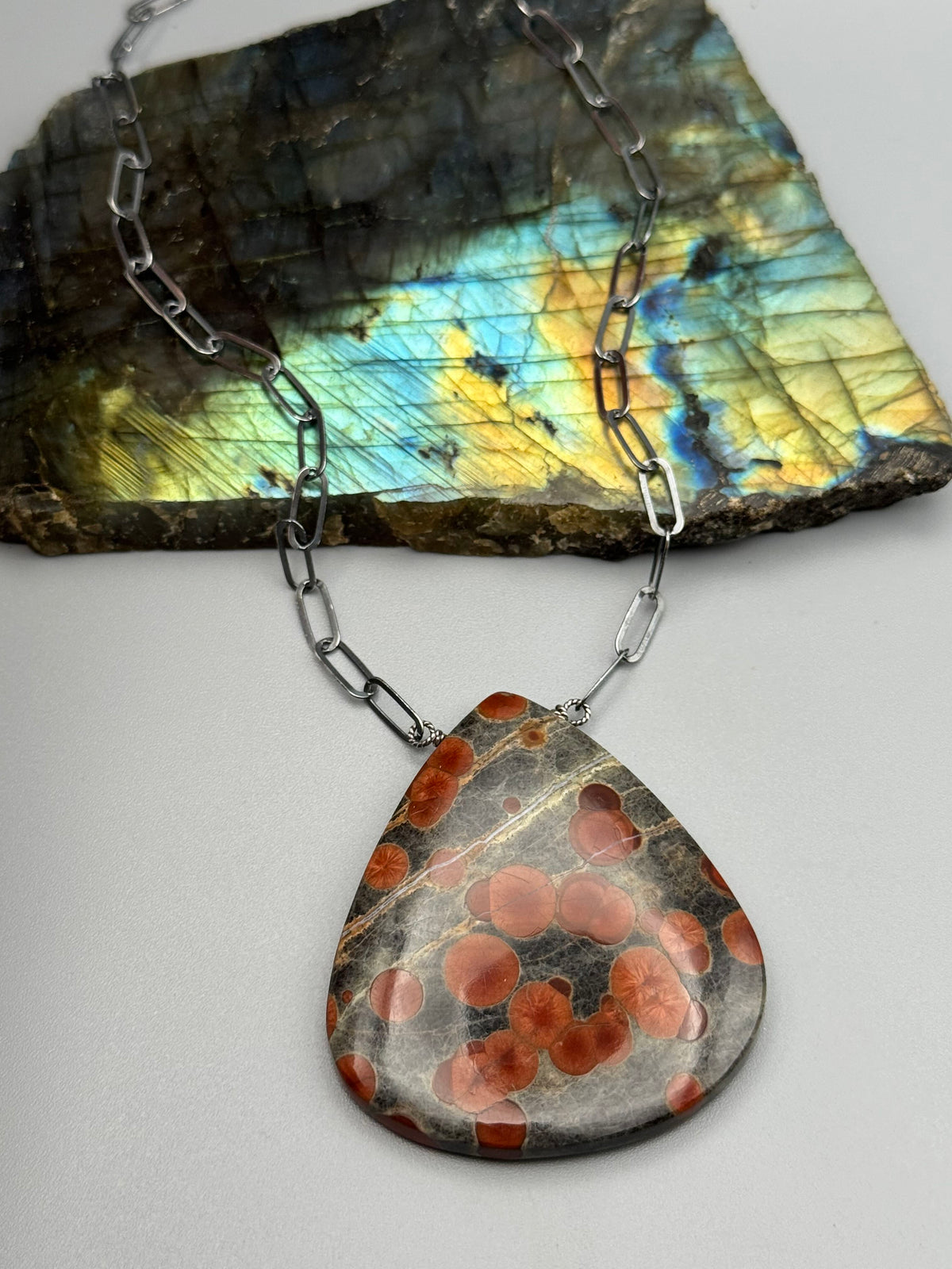 •AEON• alamos obsidian + silver necklace (17"-19" long)