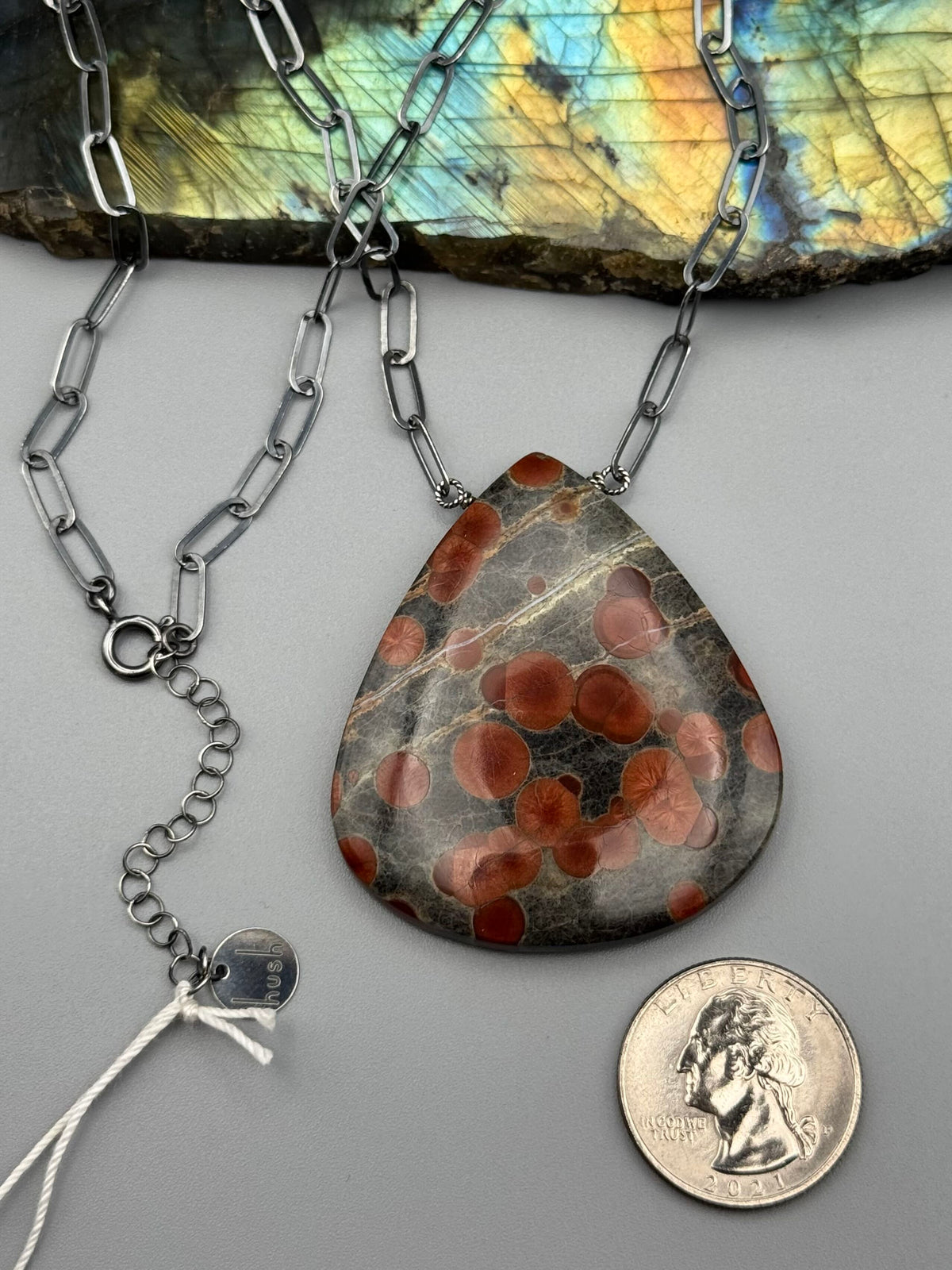 •AEON• alamos obsidian + silver necklace (17"-19" long)
