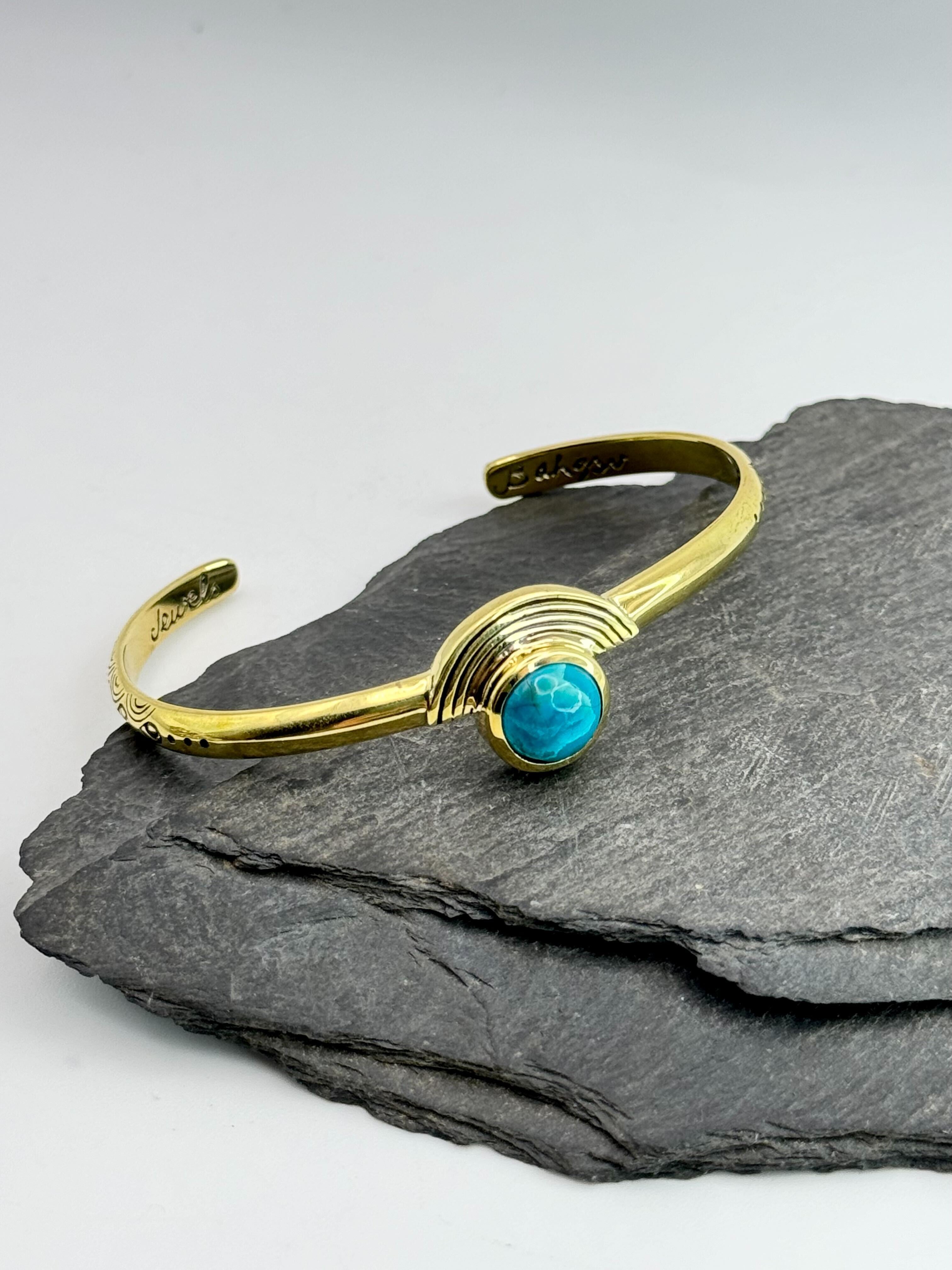 •BE OPEN• chrysocolla + brass cuff