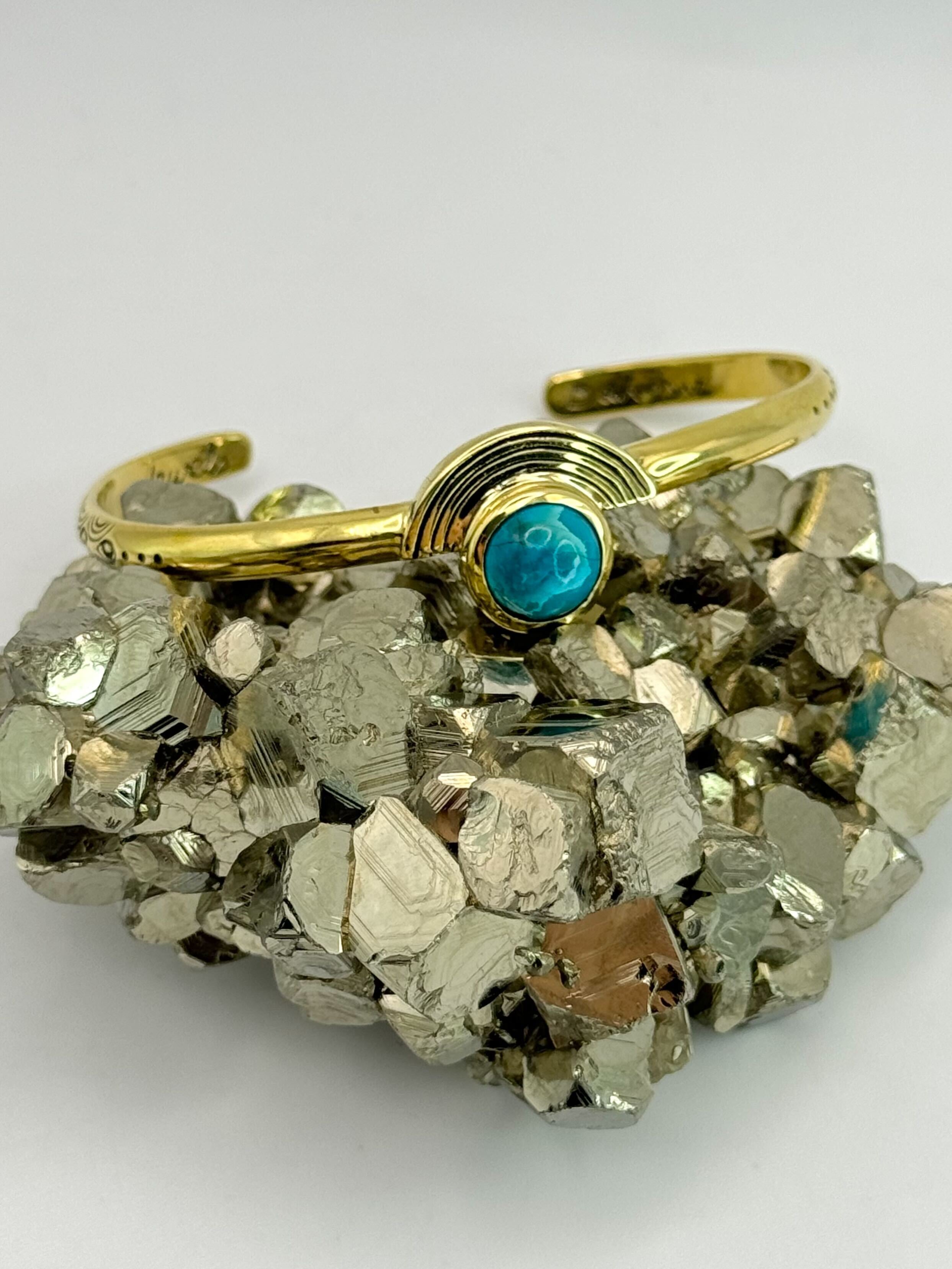 •BE OPEN• chrysocolla + brass cuff