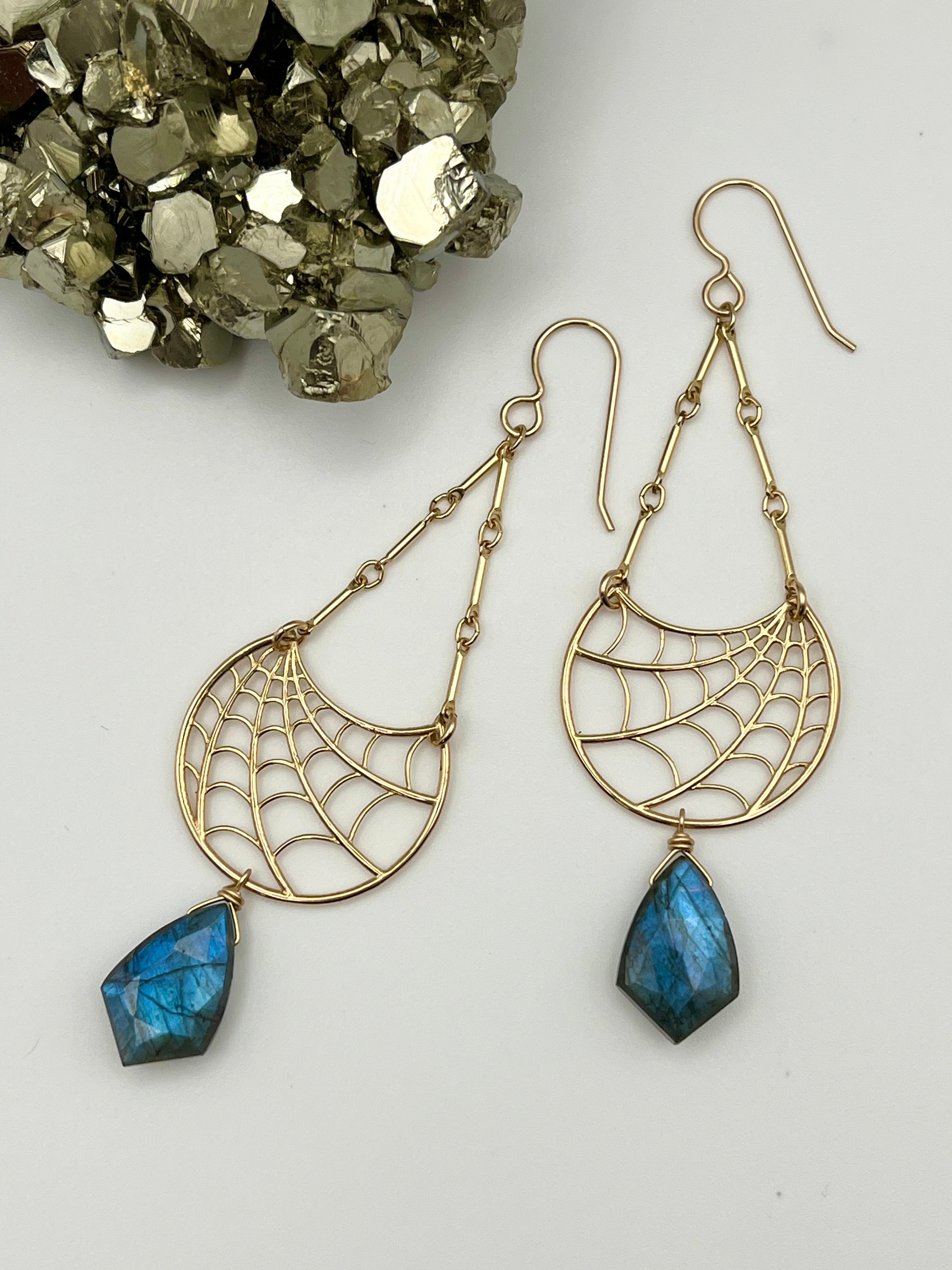 •ARCHITECTURE• labradorite + mixed metal dangle earrings