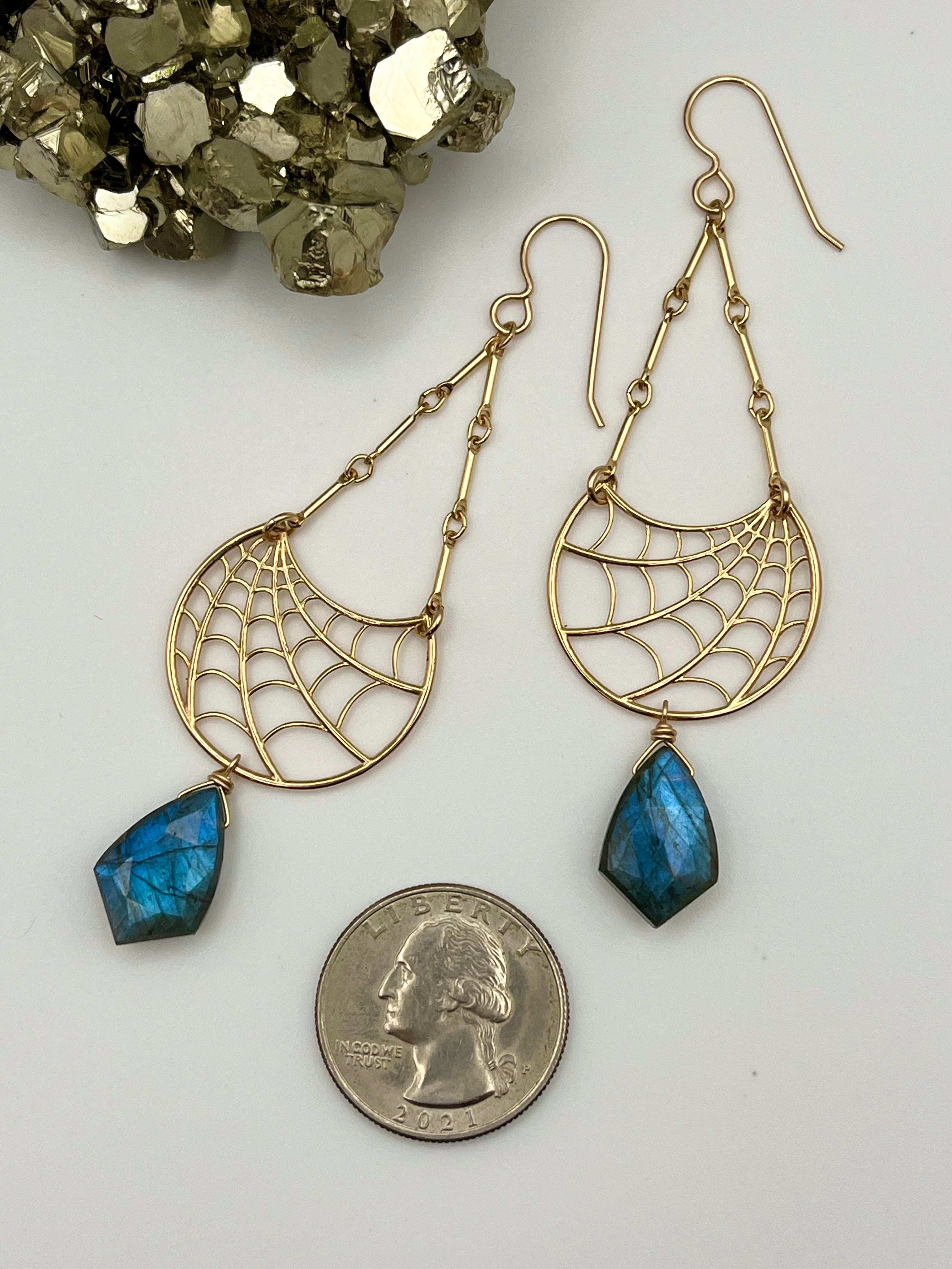 •ARCHITECTURE• labradorite + mixed metal dangle earrings