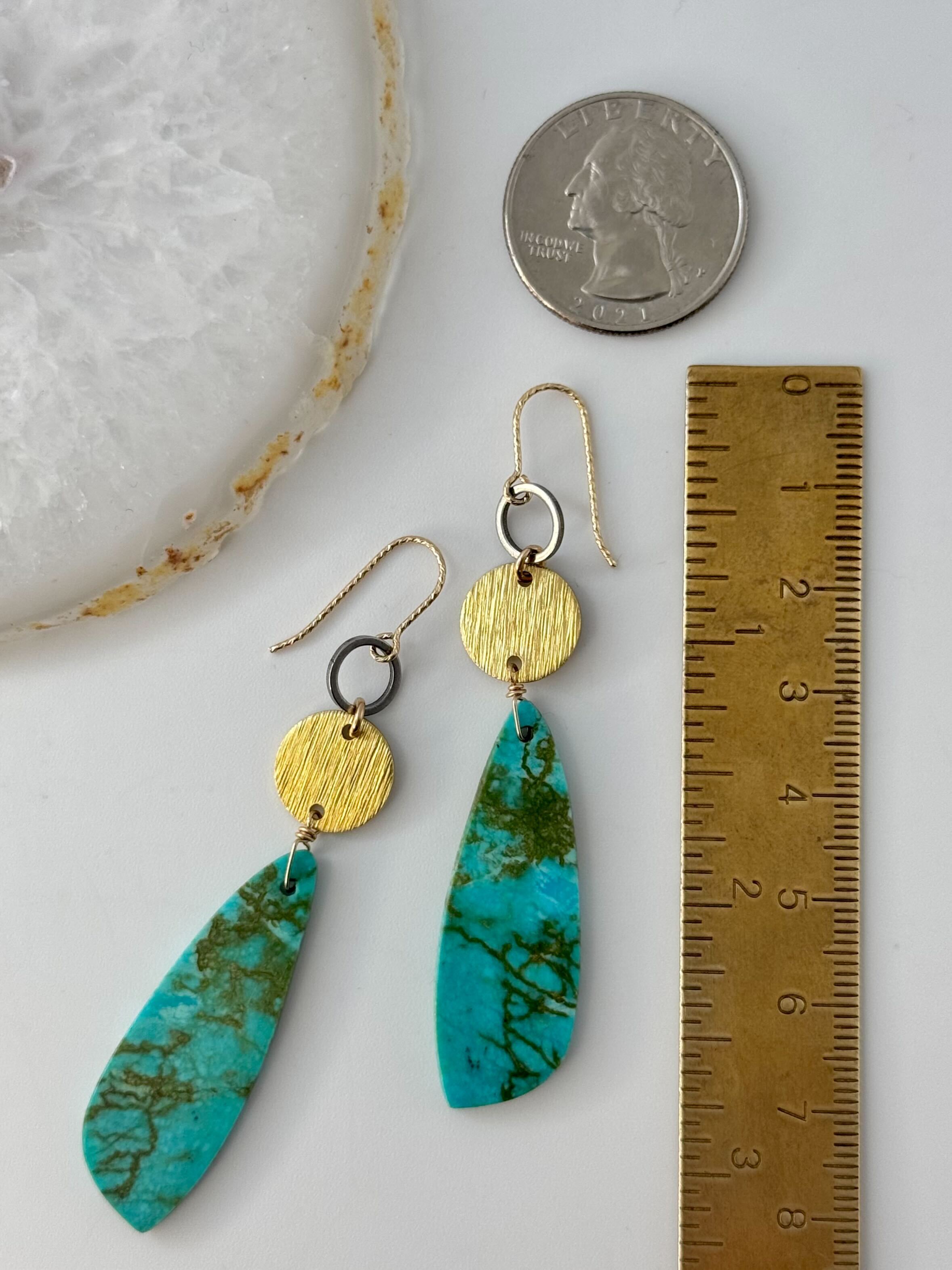 •NYX• nevada turquoise + mixed metal dangle earrings