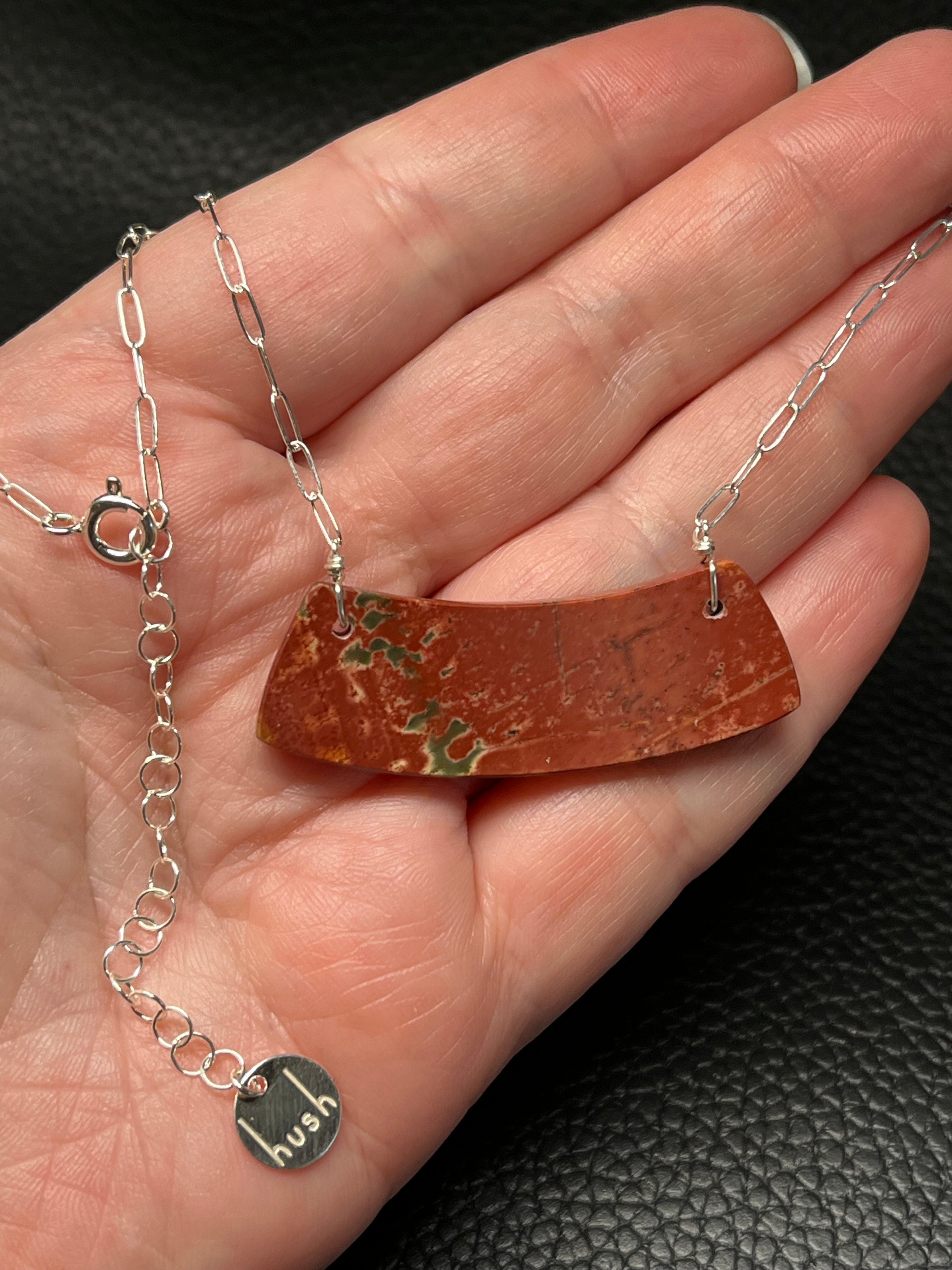 •AEON• red creek jasper + silver necklace (16"-18")