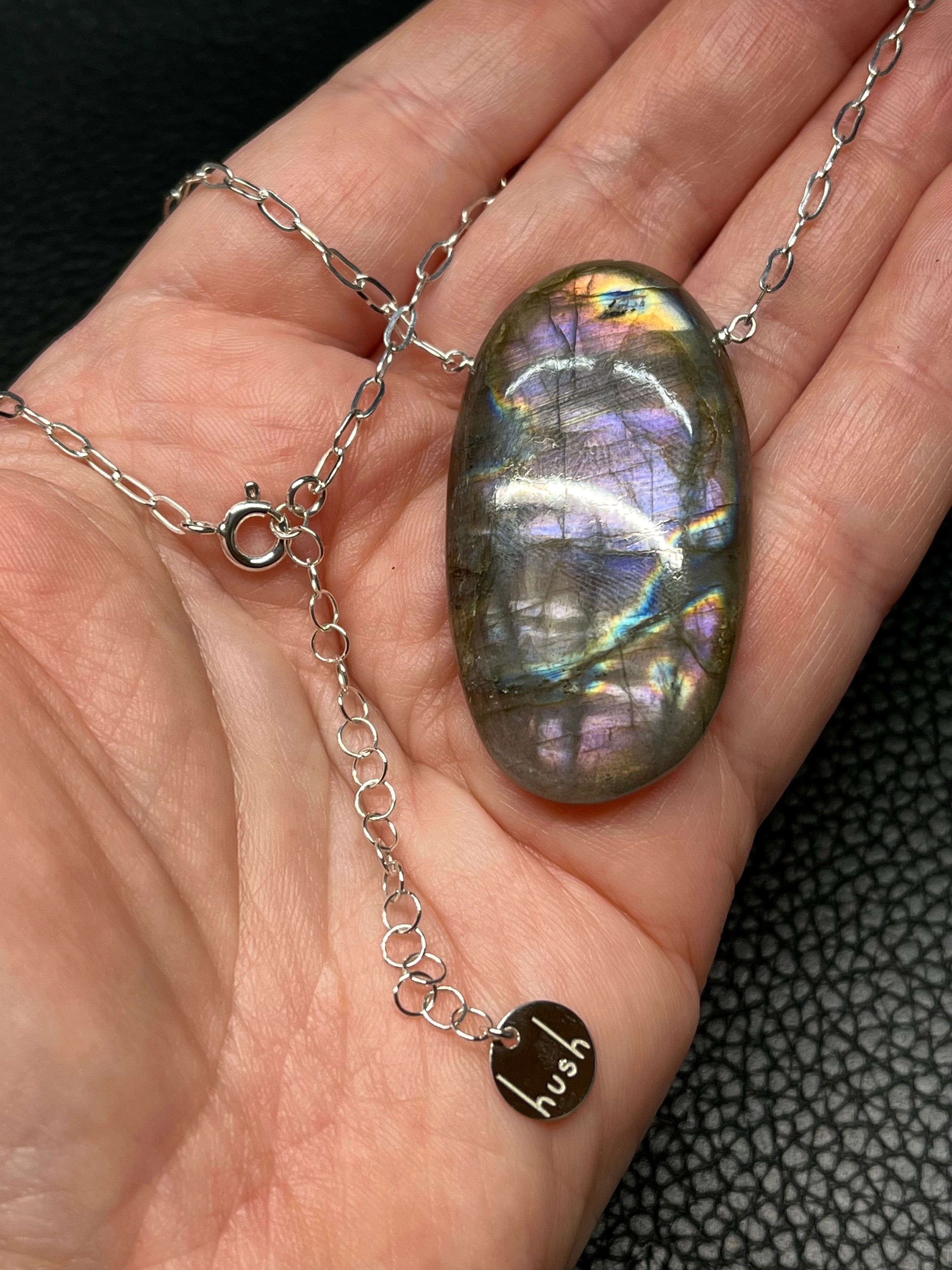 •AEON• labradorite + silver necklace (18"-20")