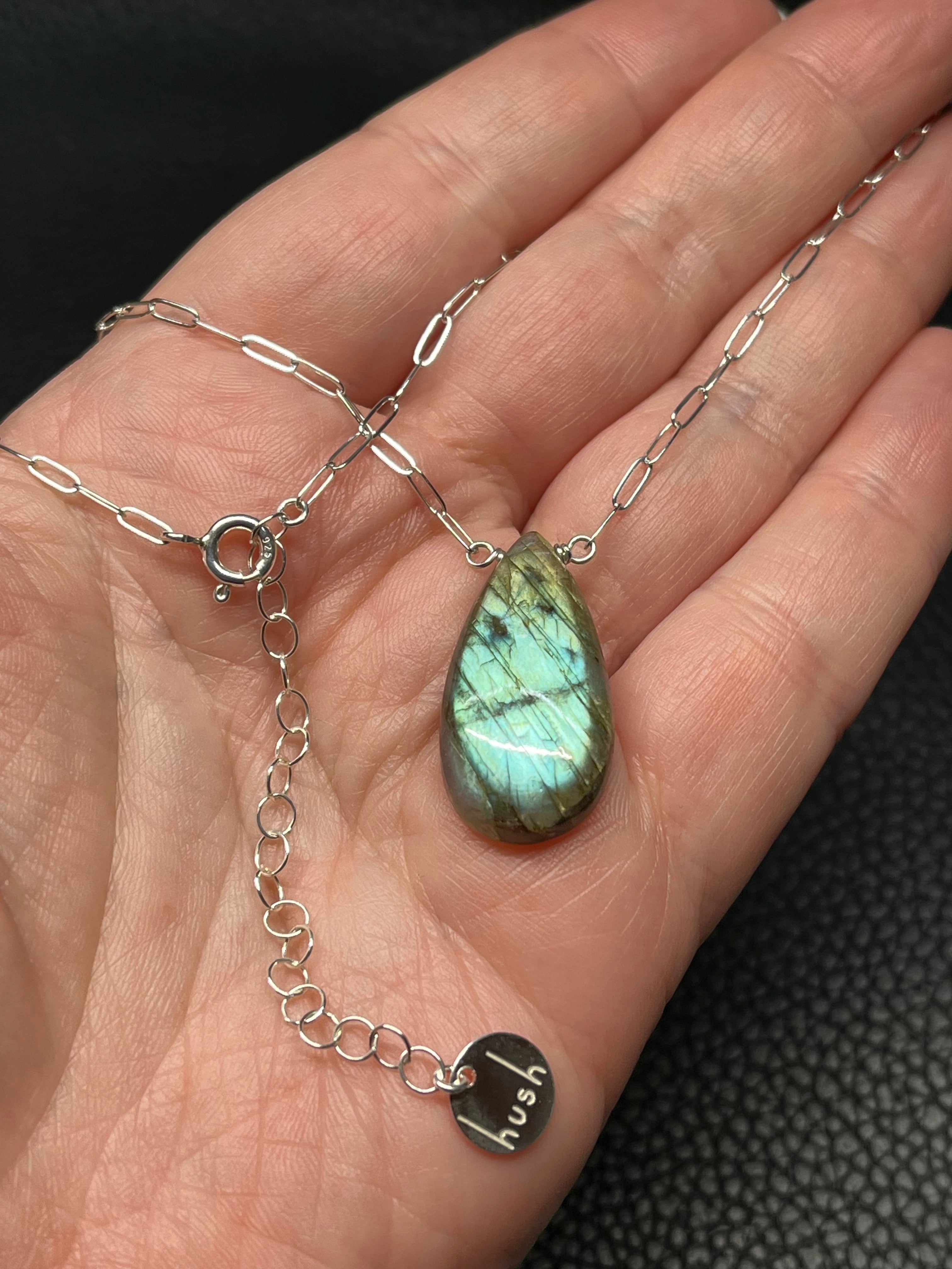 •AEON• labradorite + silver necklace (16"-18")