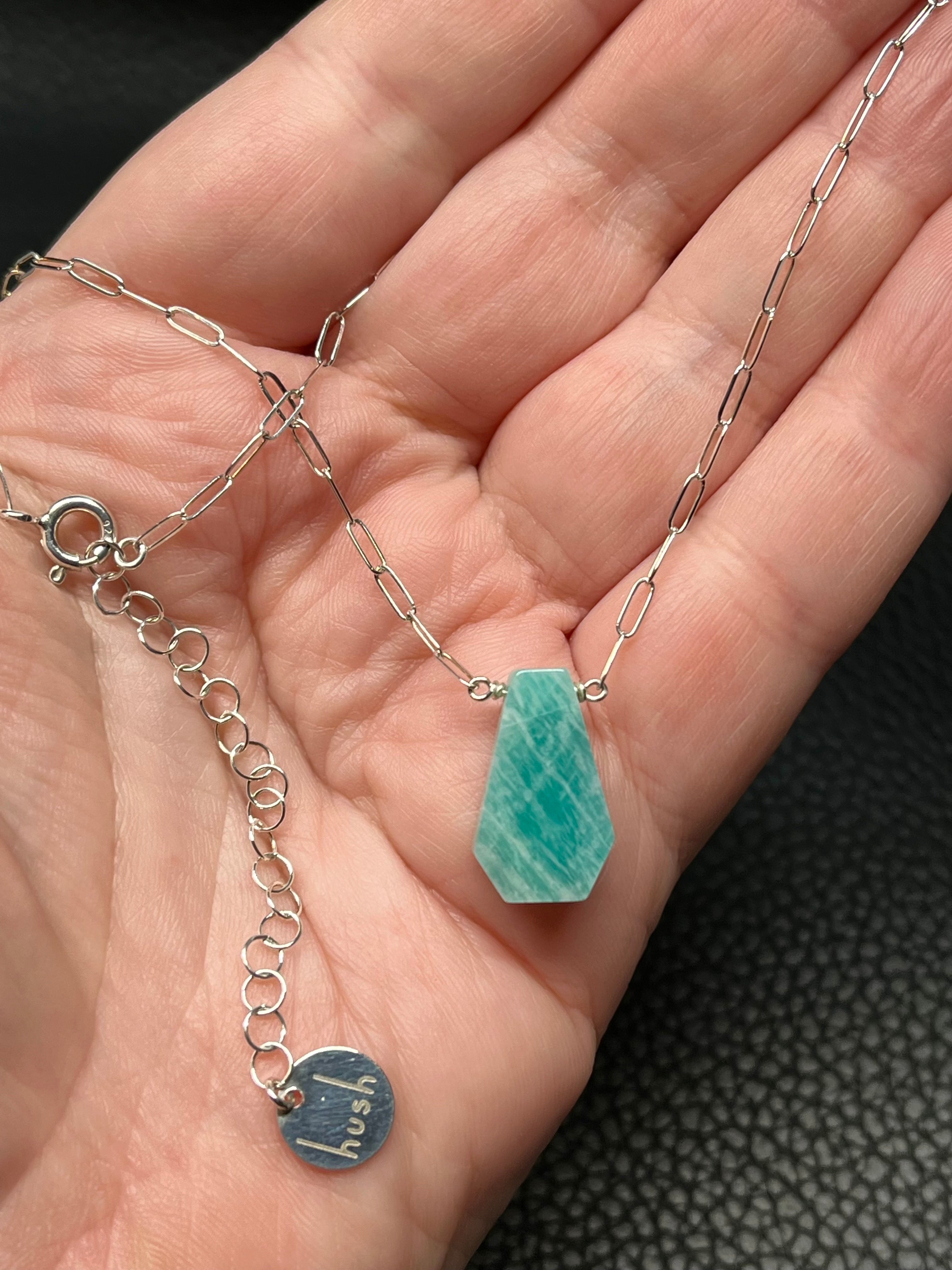 •AEON• amazonite + silver necklace (16"-18")