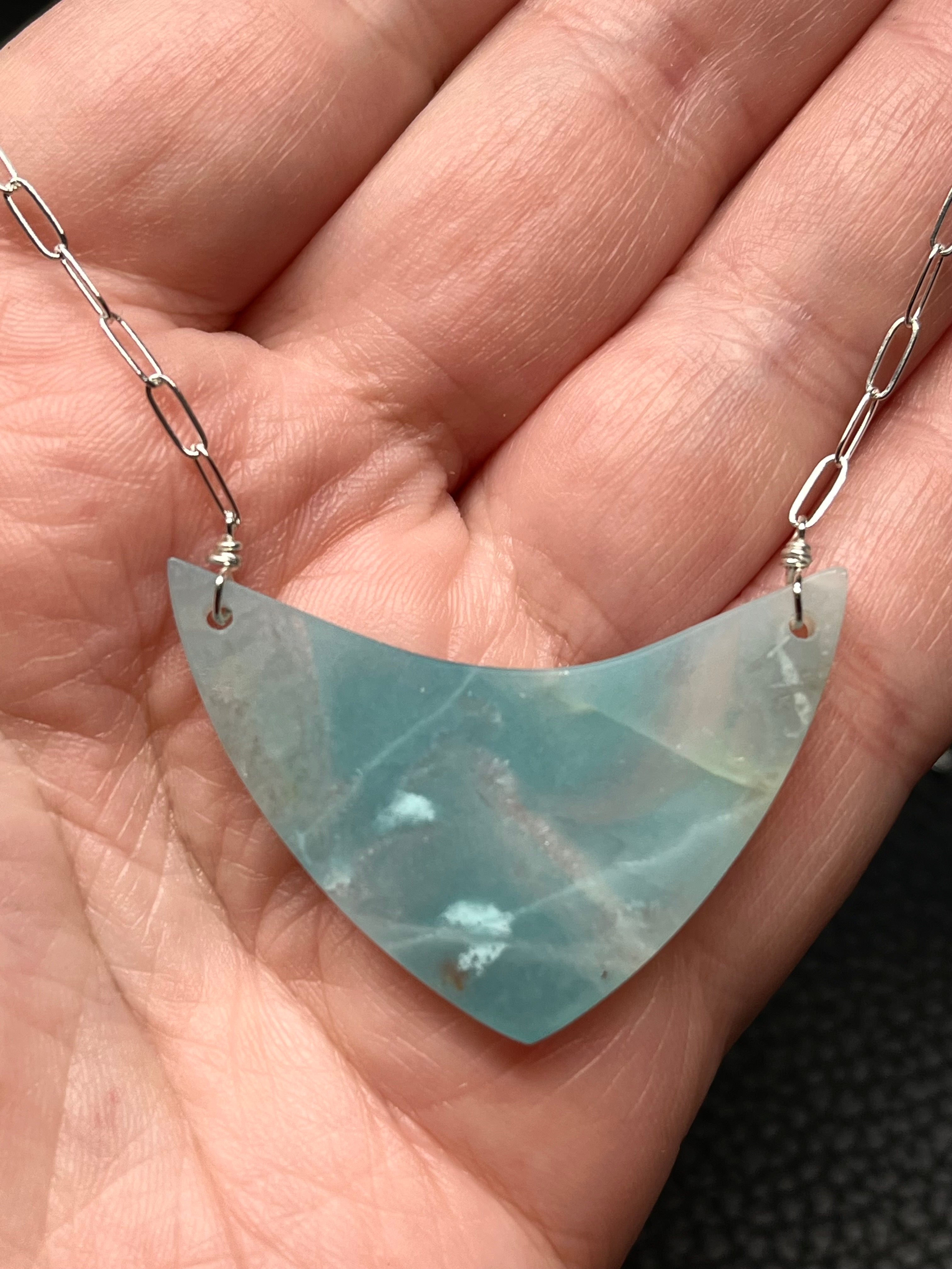 •AEON• amazonite + silver necklace (18"-20")