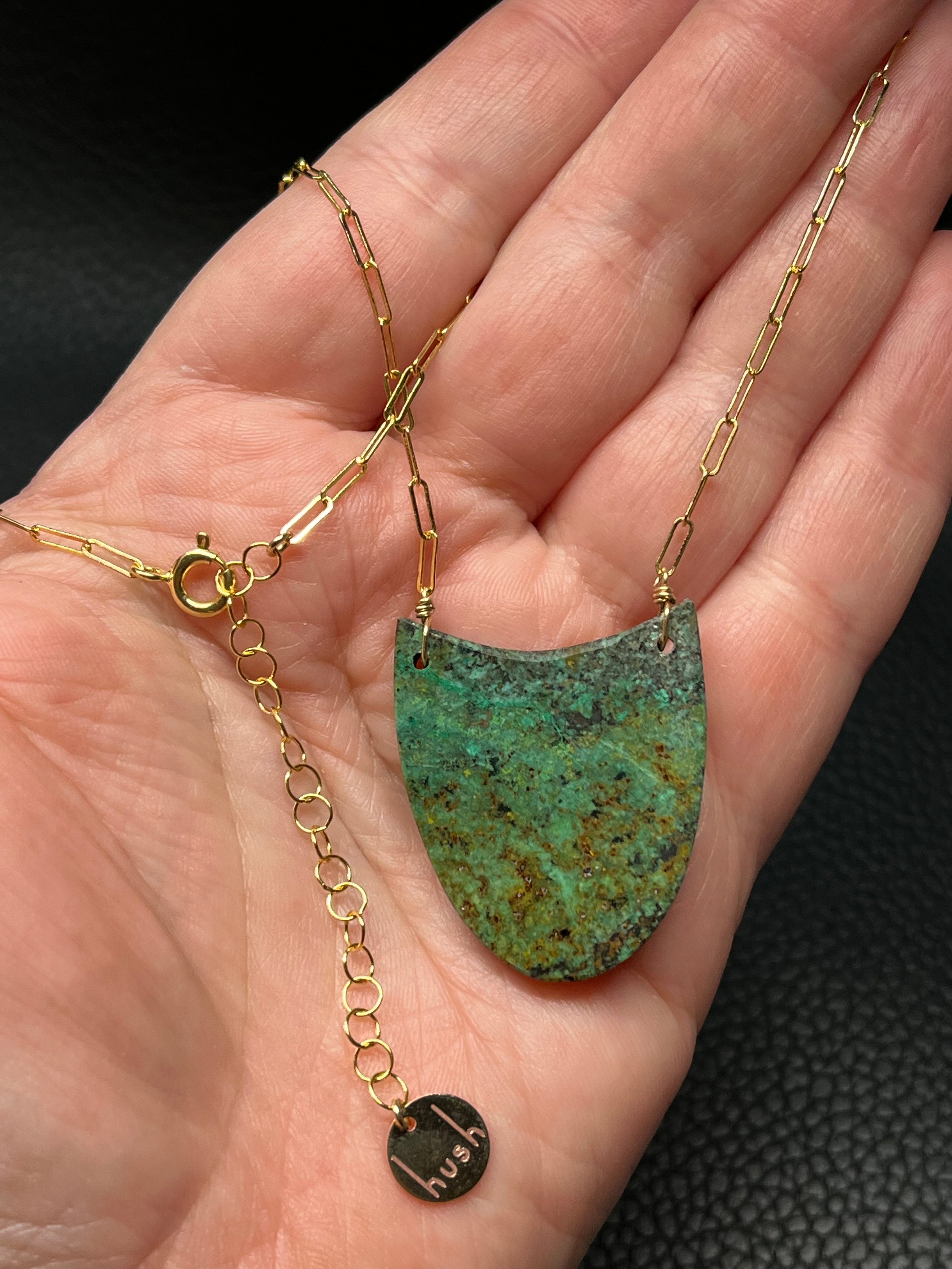 •AEON• african turquoise + gold necklace (16"-18")