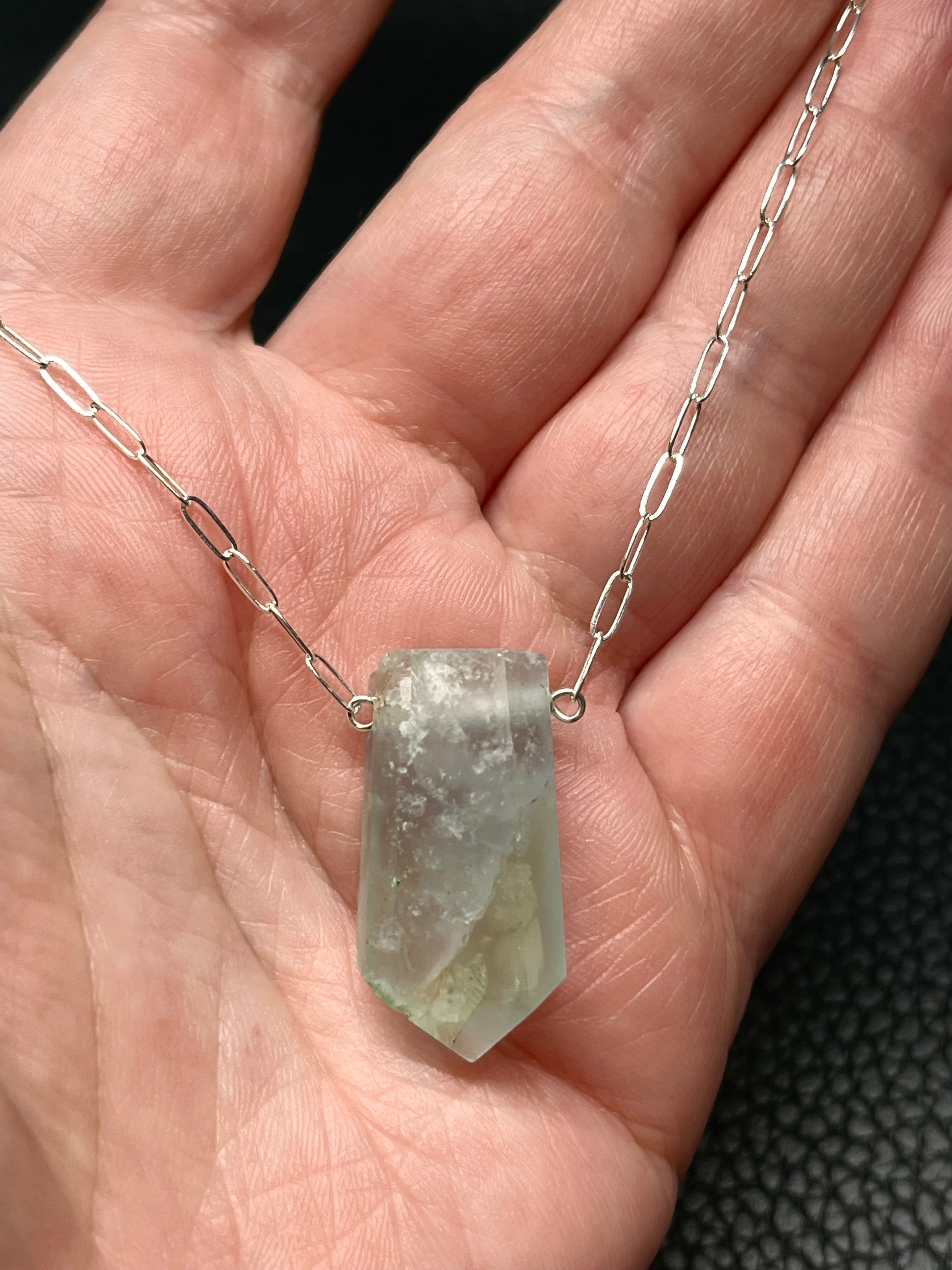 •AEON• fluorite + silver necklace (18"-20")