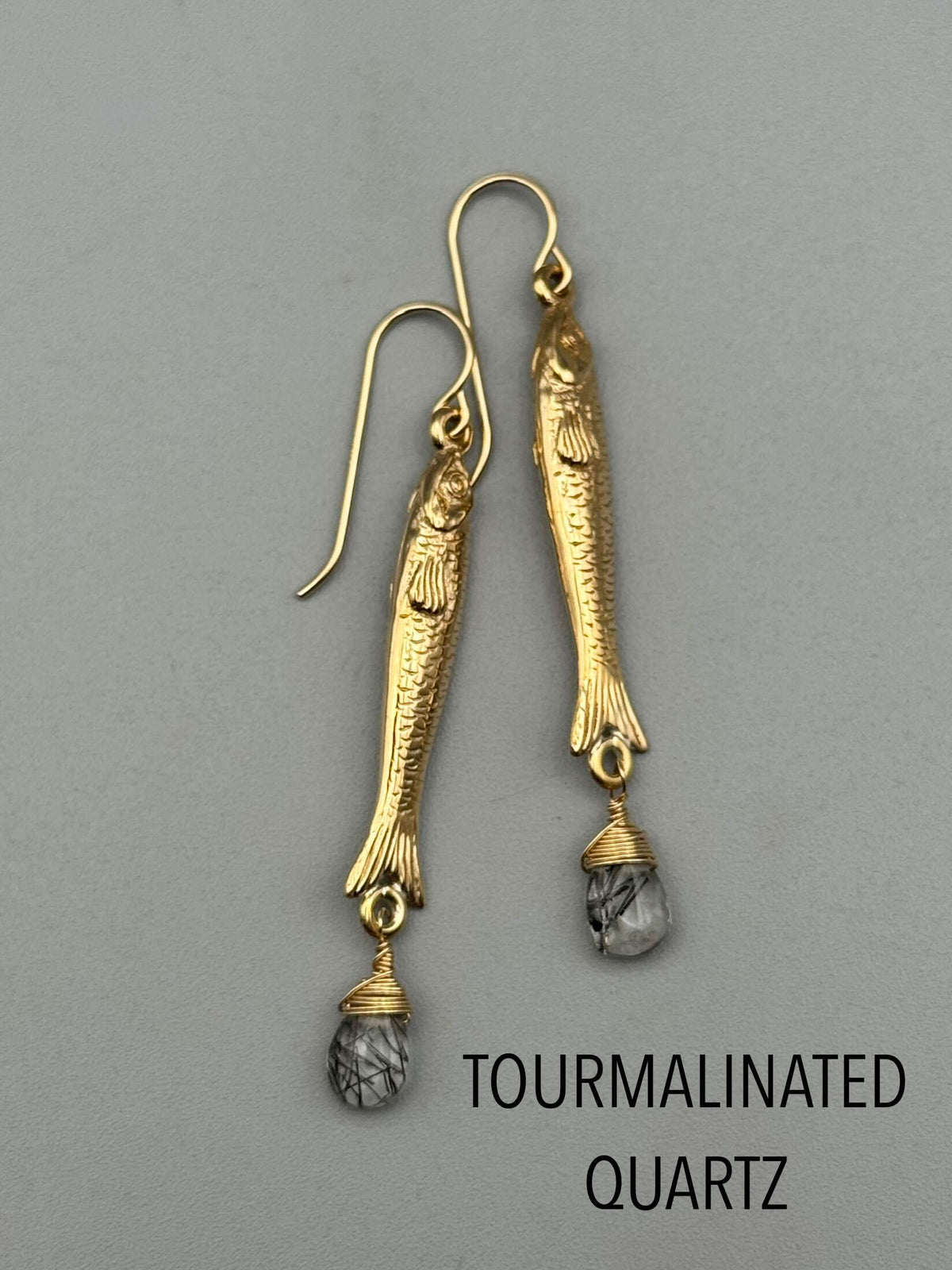 •SARDINE• gold earrings (various stones)