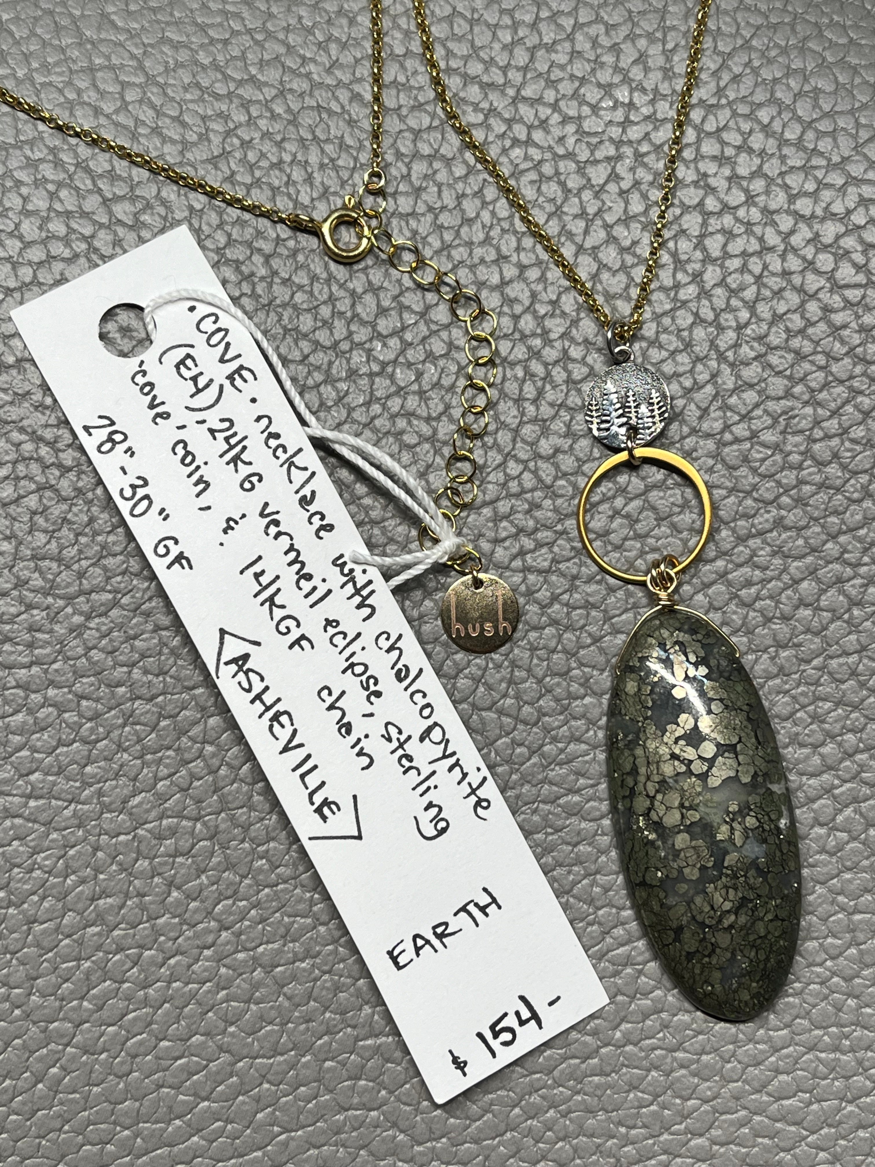 •COVE• chalcopyrite + cosmic cove eclipse + mixed metal necklace (28"-30")