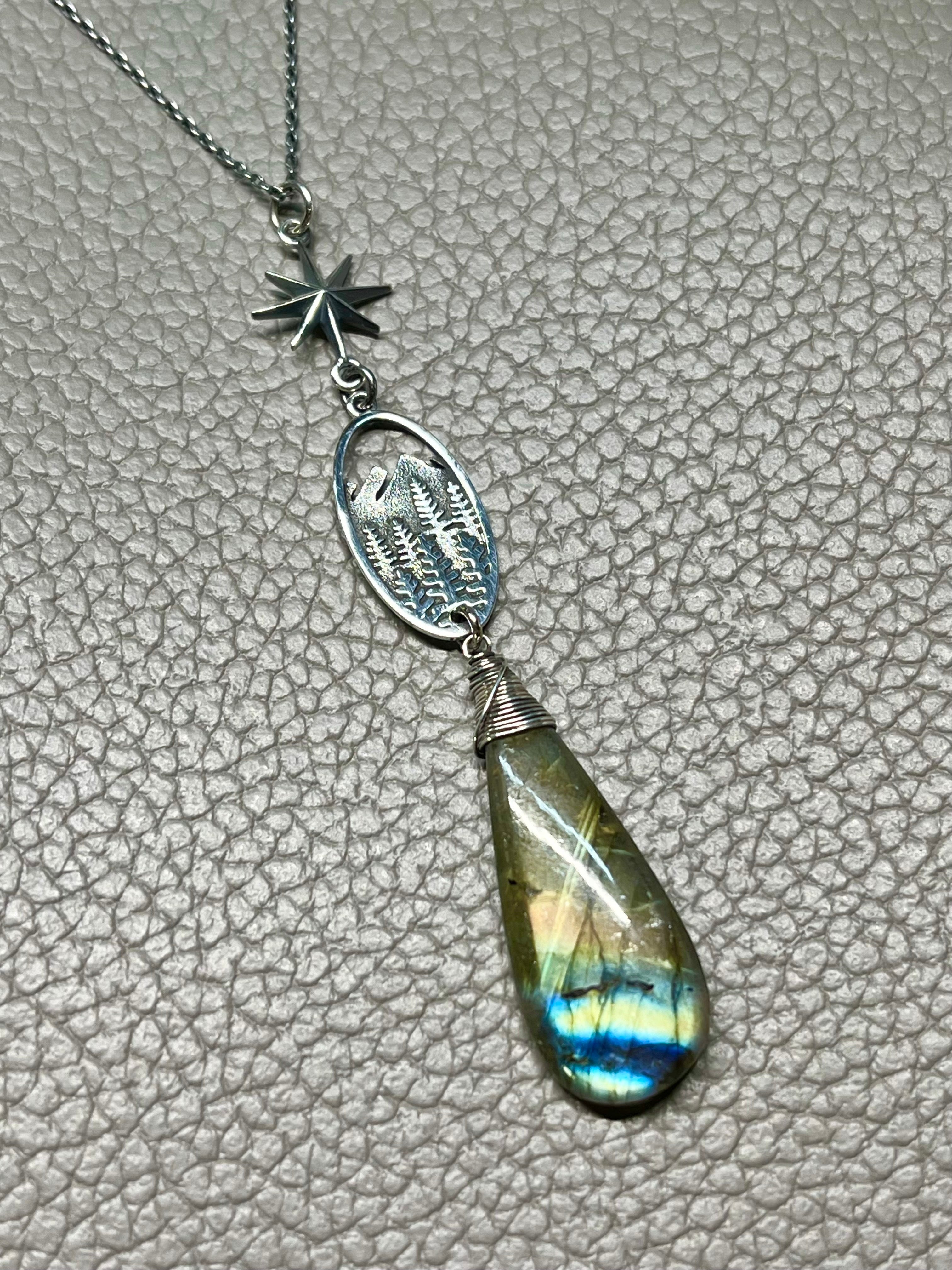 •COVE• labradorite + cosmic cove + silver necklace (26"-28")